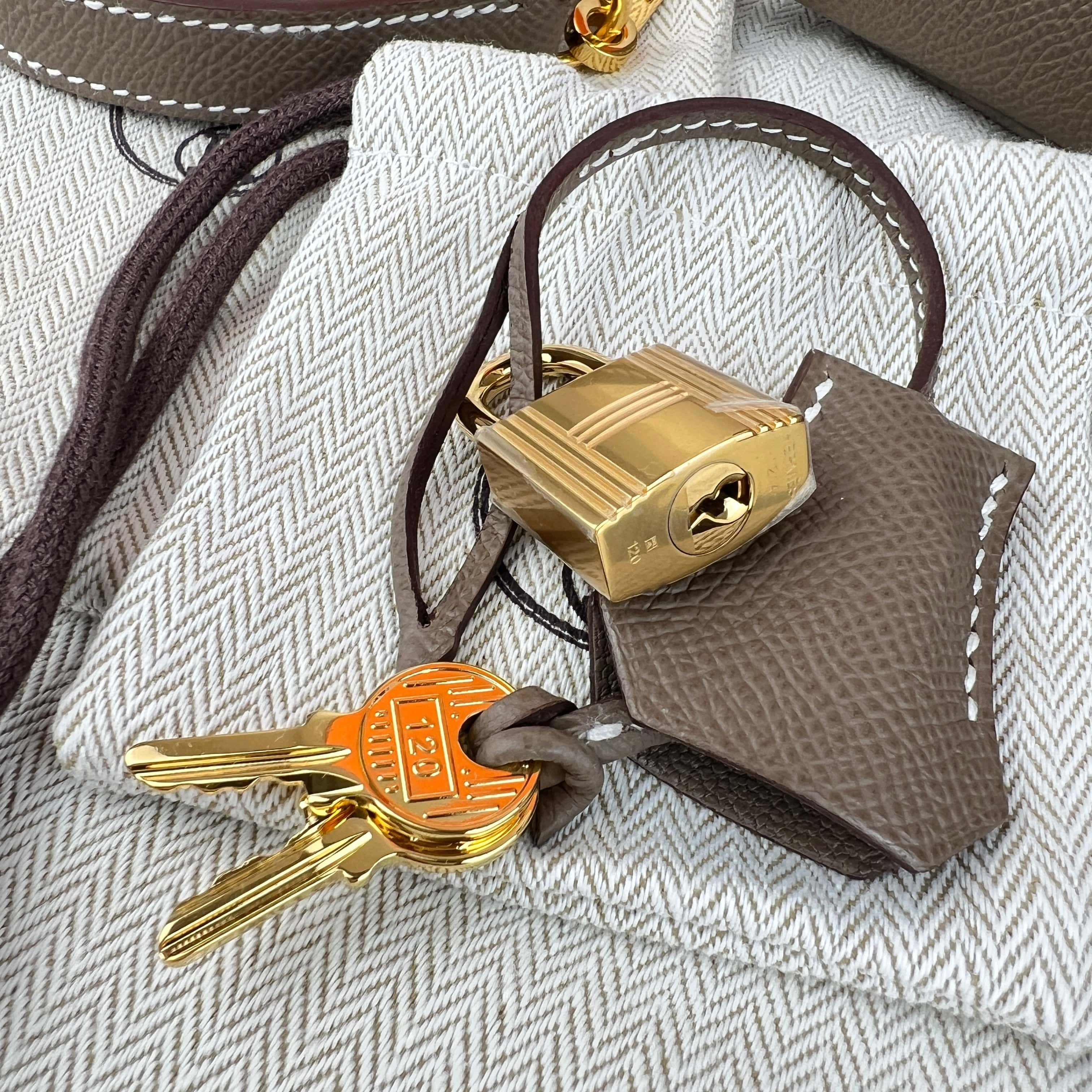 Hermès Kelly25 Etoupe Epsom GHW K B-334277
