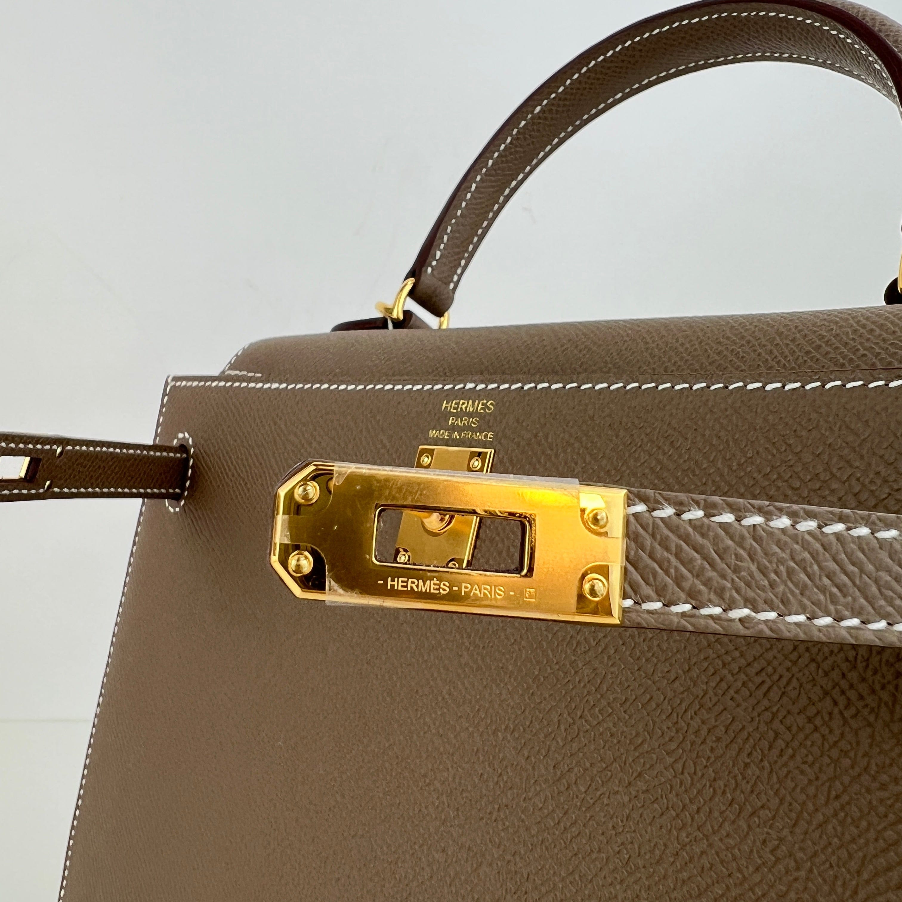 Hermès Kelly25 Etoupe Epsom GHW K B-334277