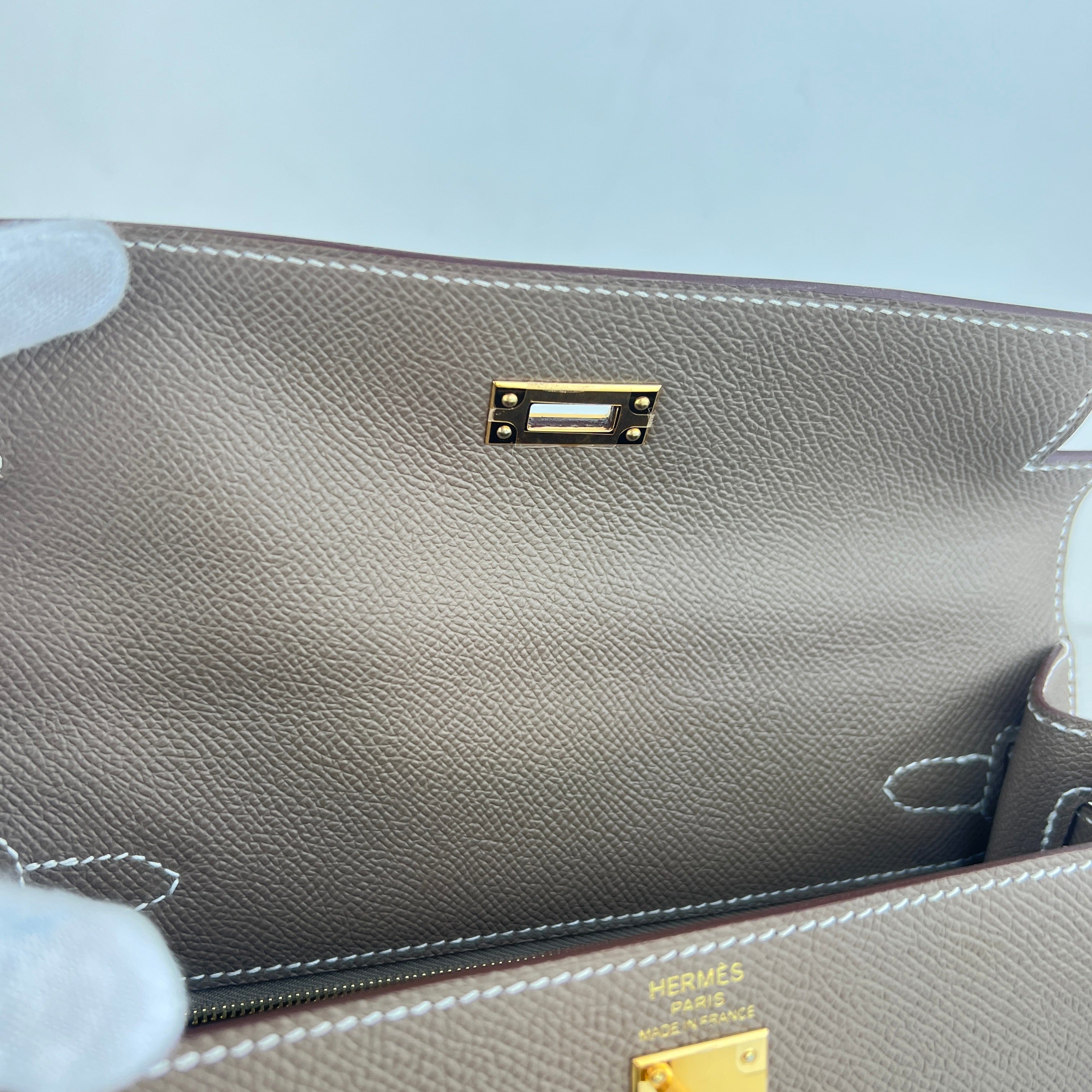 Hermès Kelly25 Etoupe Epsom GHW K B-334277