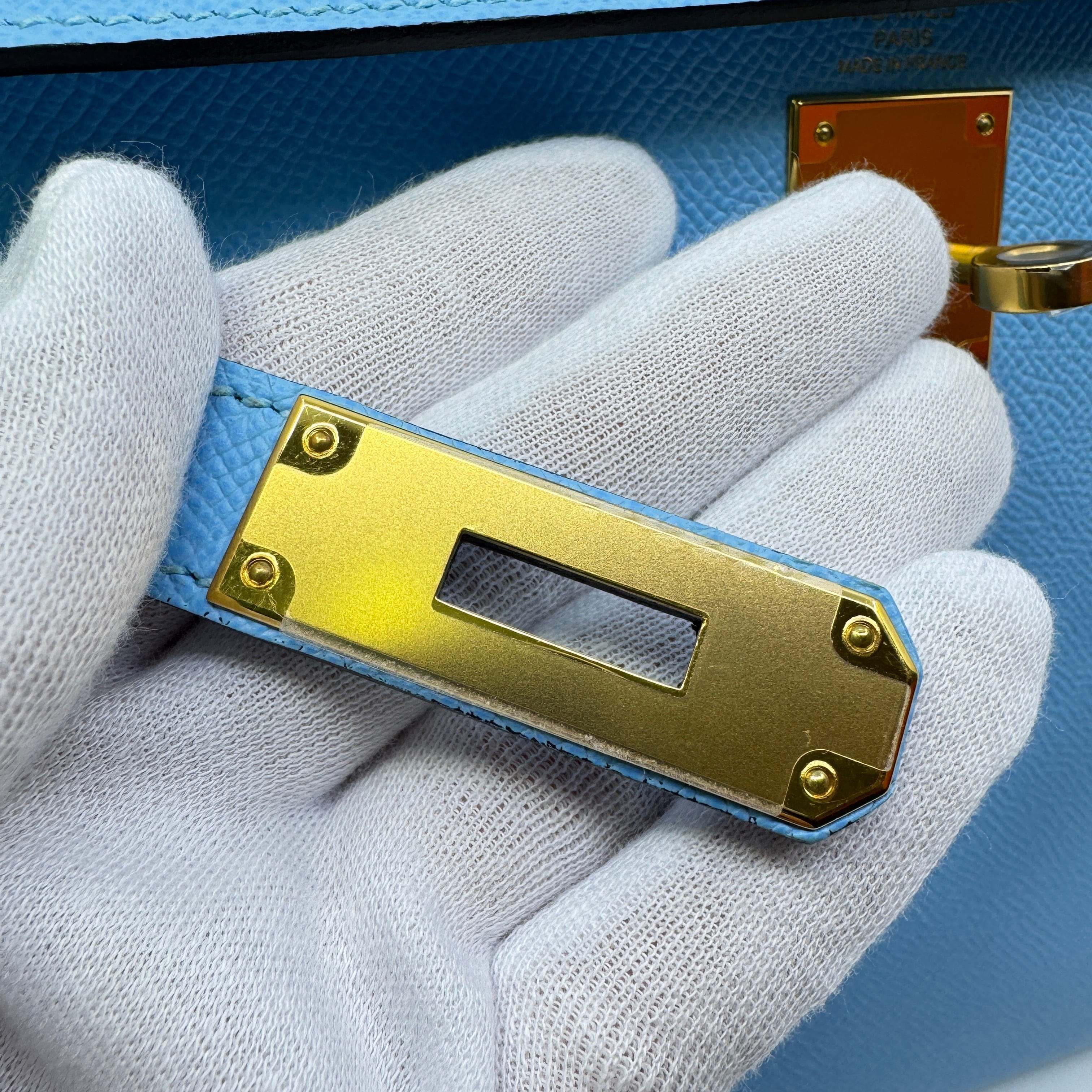 Hermès Kelly28 Celeste Epsom GHW U B-302658