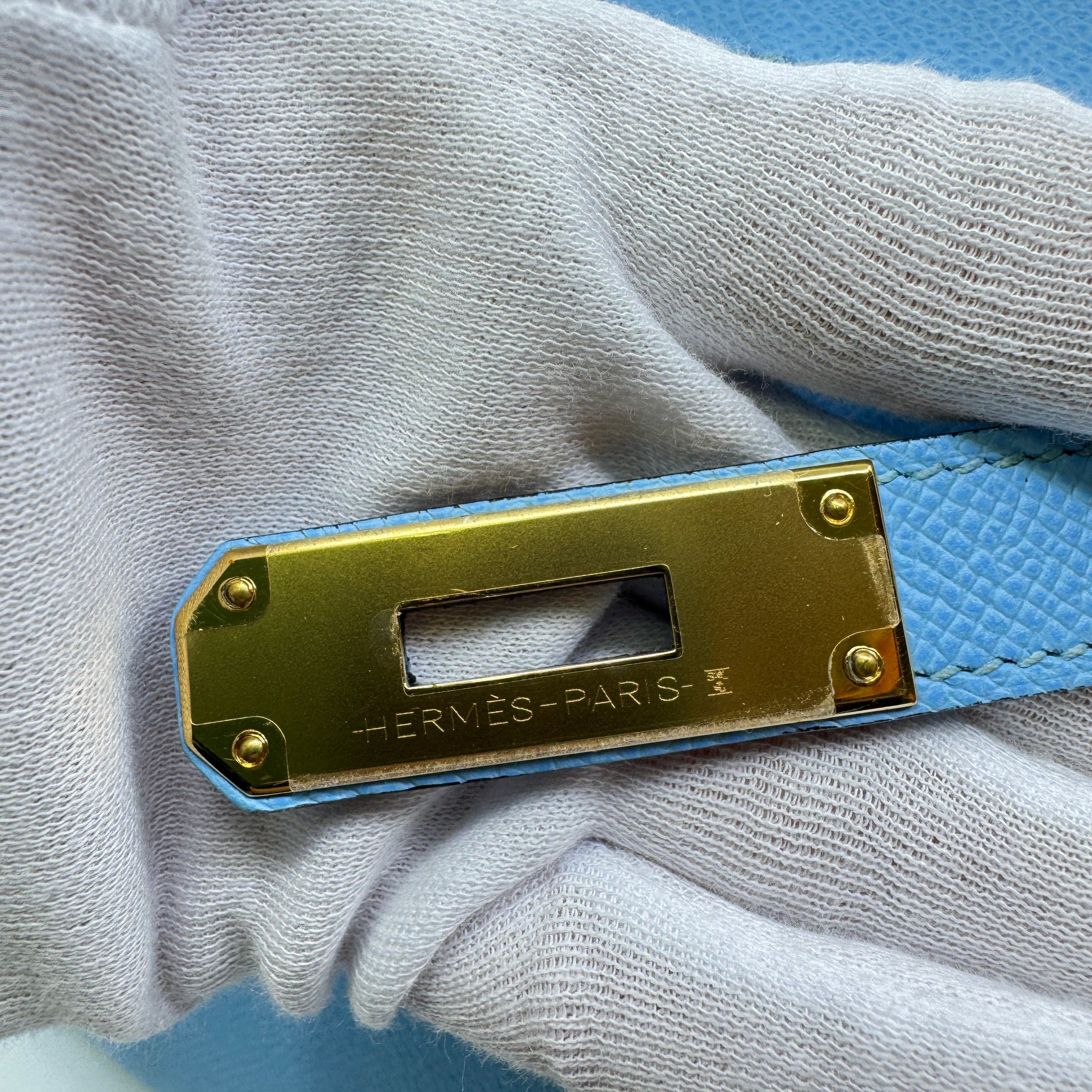 Hermès Kelly28 Celeste Epsom GHW U B-302658