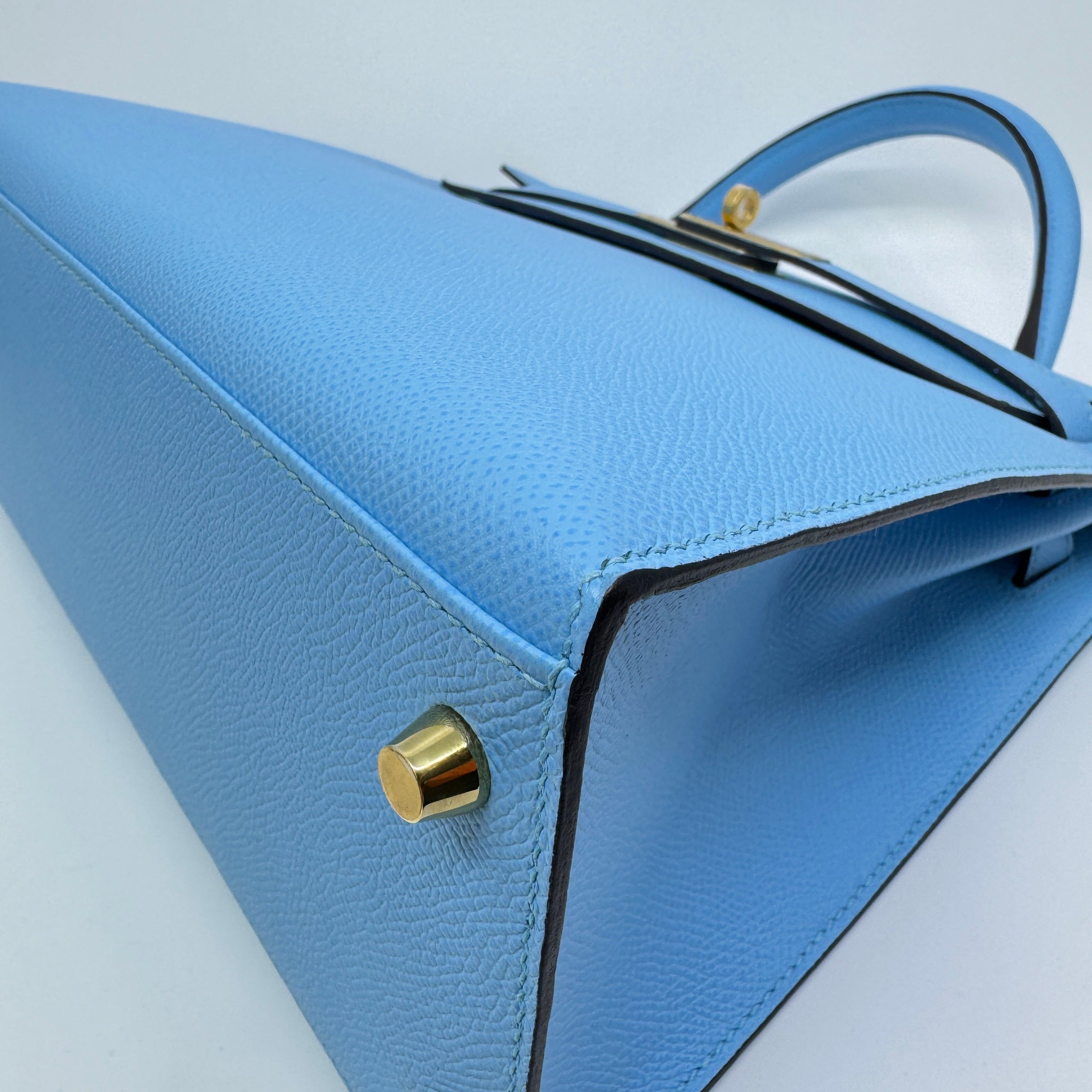 Hermès Kelly28 Celeste Epsom GHW U B-302658