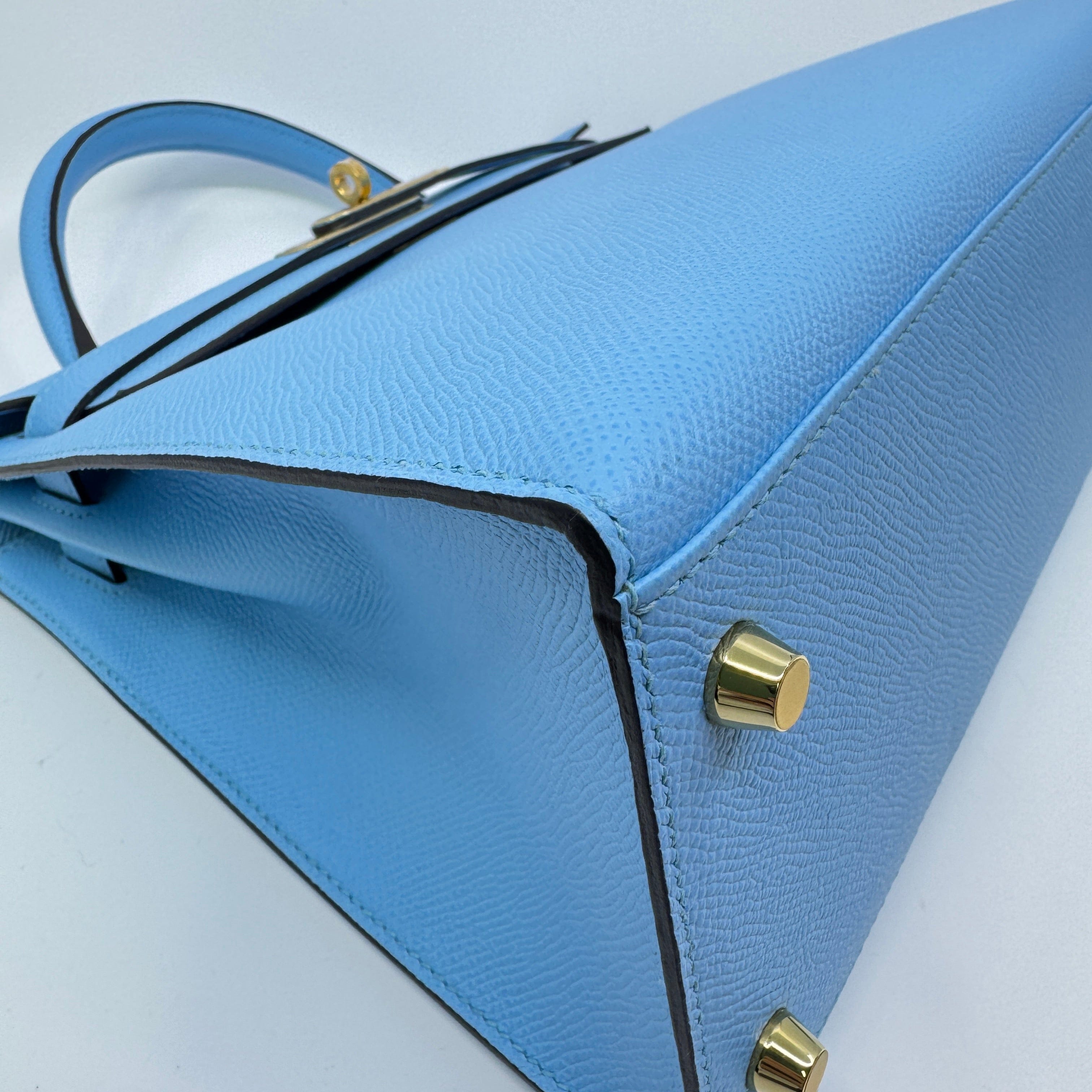 Hermès Kelly28 Celeste Epsom GHW U B-302658