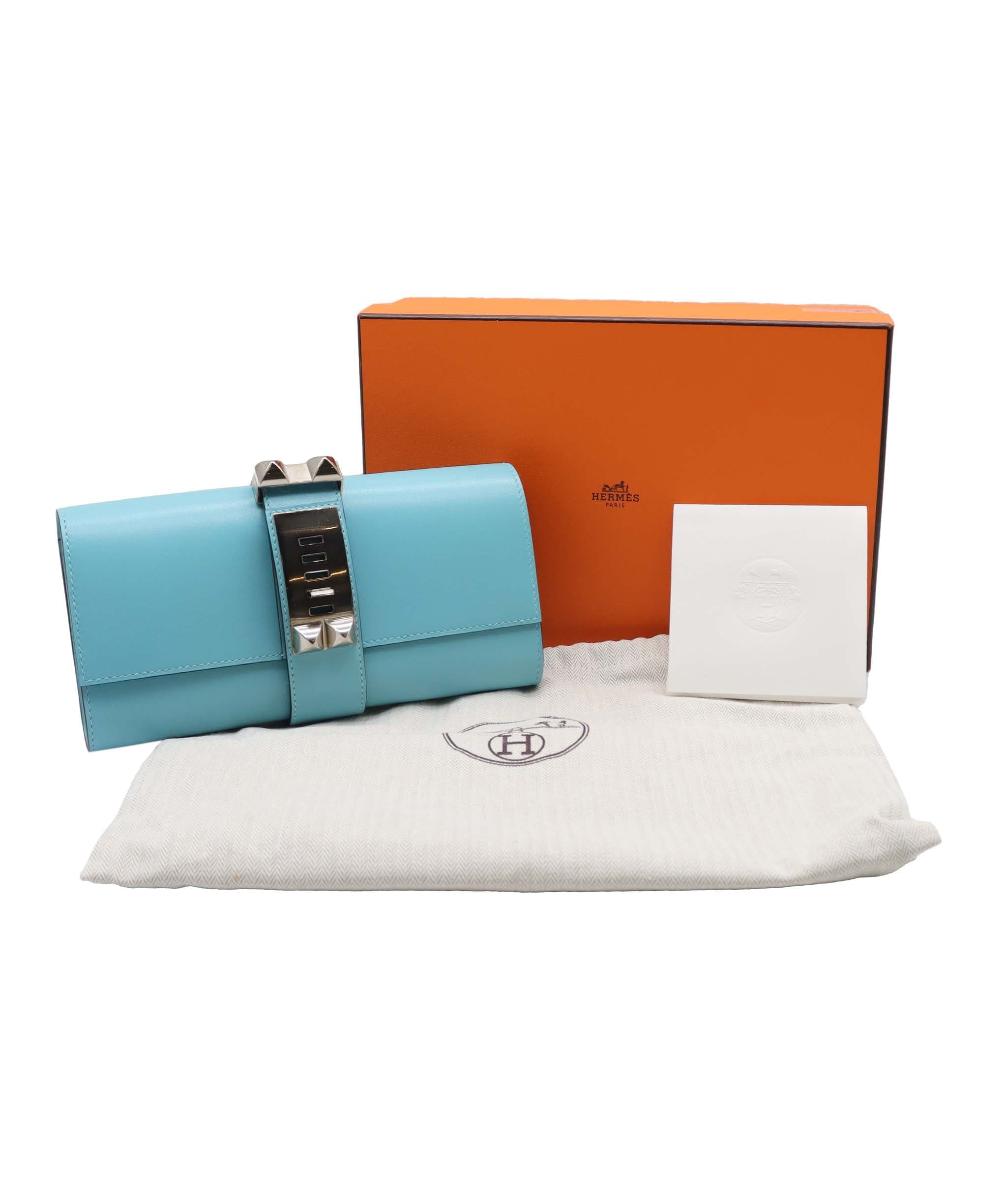 Hermès Medor Blue Atoll Box PHW Stamp X DXBS6083