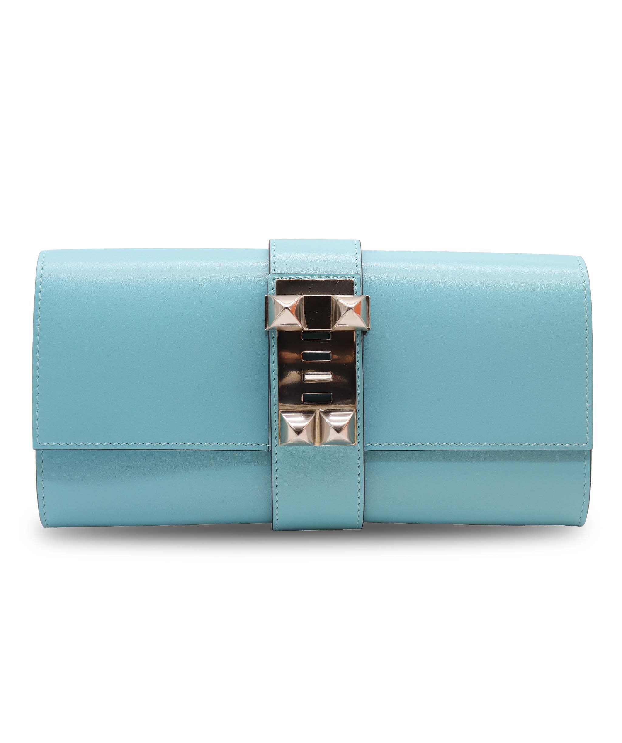 Hermès Medor Blue Atoll Box PHW Stamp X DXBS6083