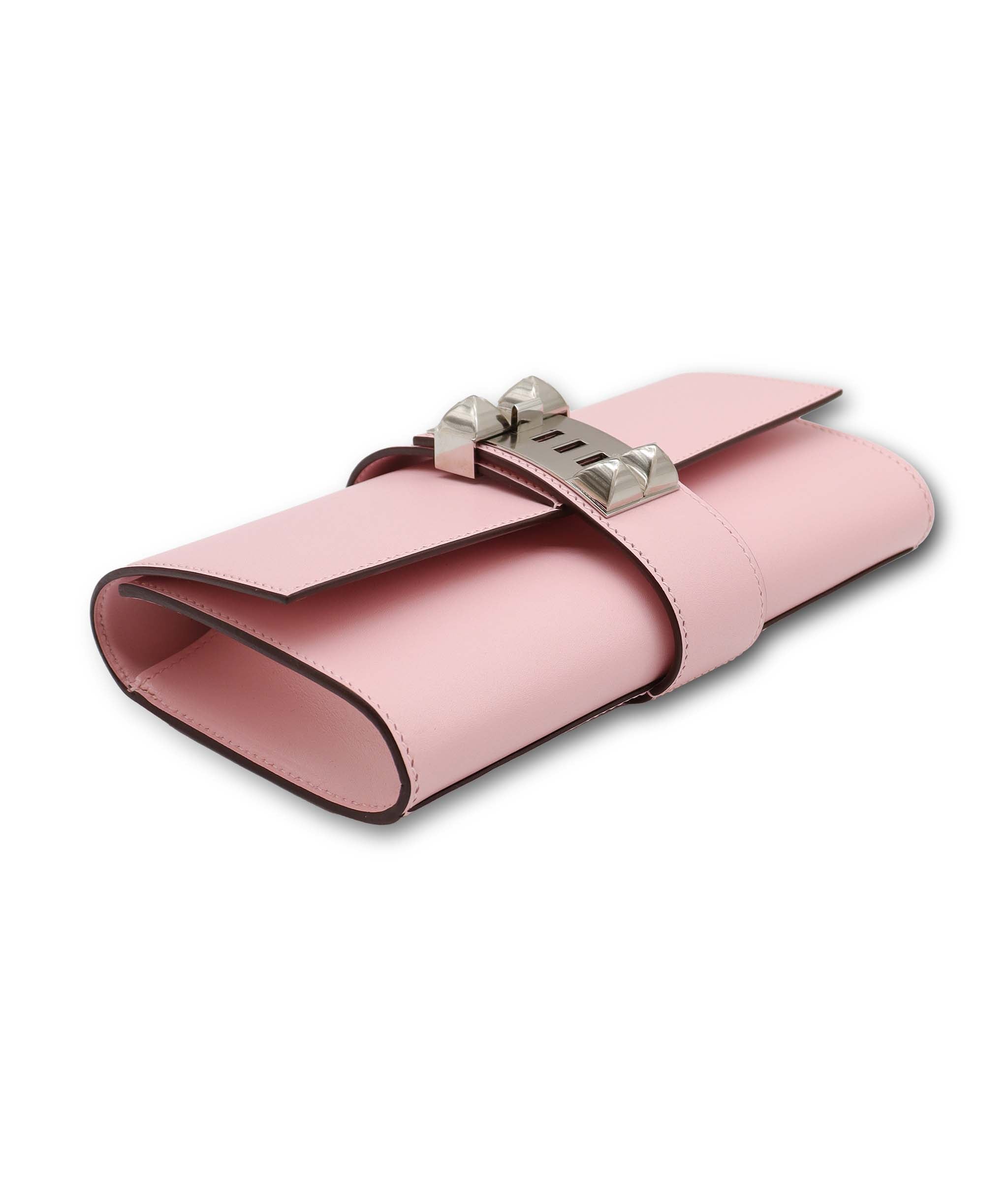 Hermès Medor Clutch Rose Sakura Swift PHW DXBS6181