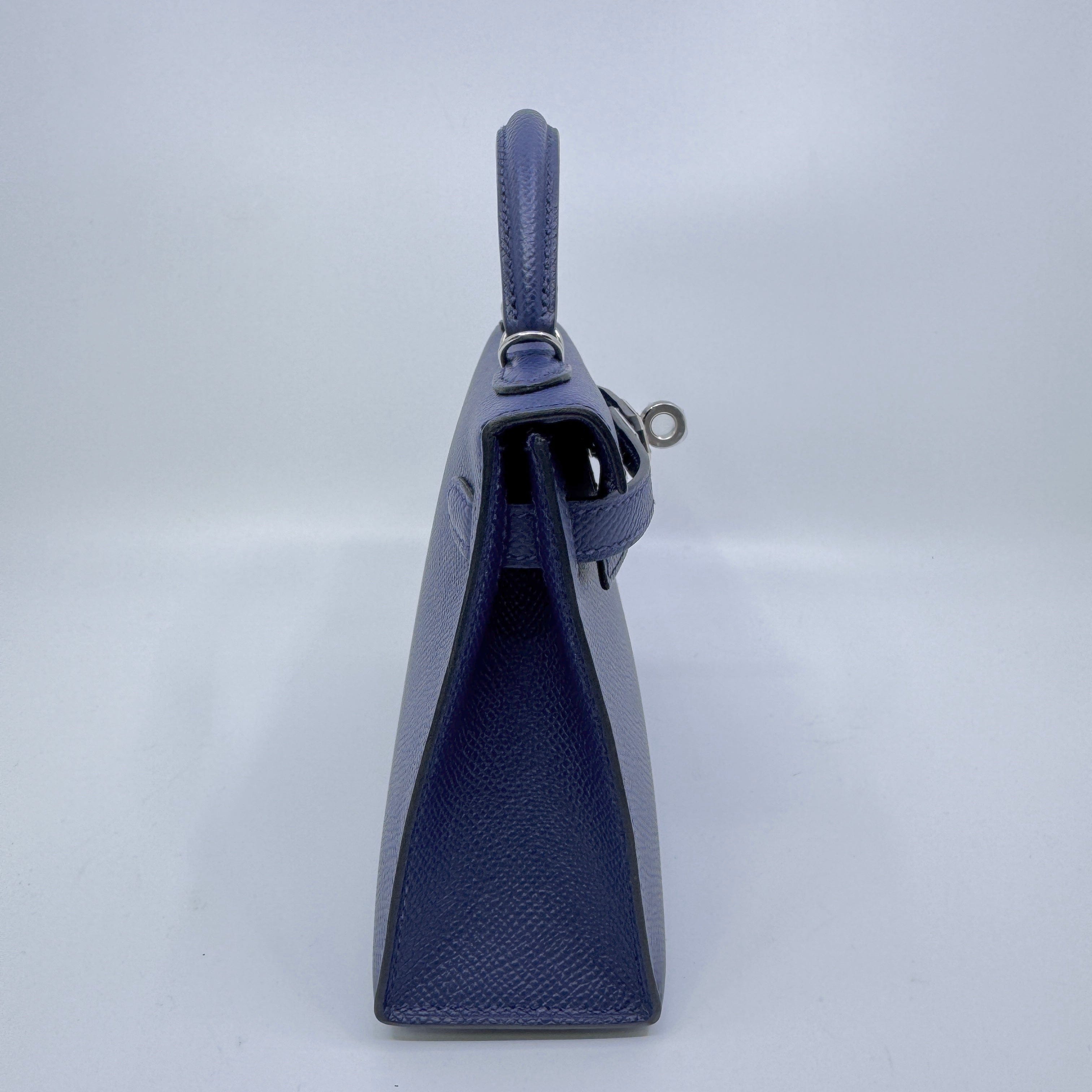 Hermès Mini kelly Blue navy Epsom PHW W B-317006