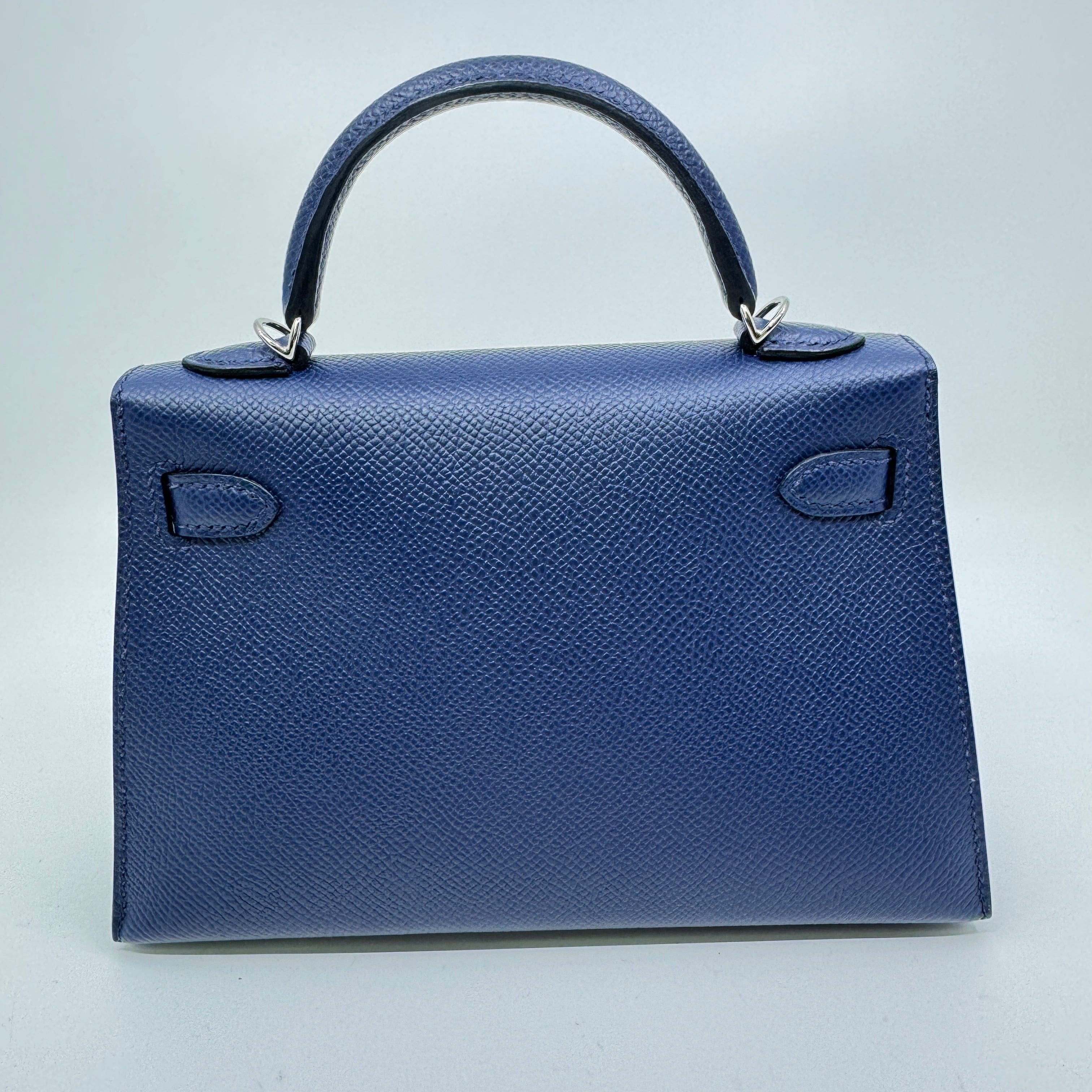 Hermès Mini kelly Blue navy Epsom PHW W B-317006