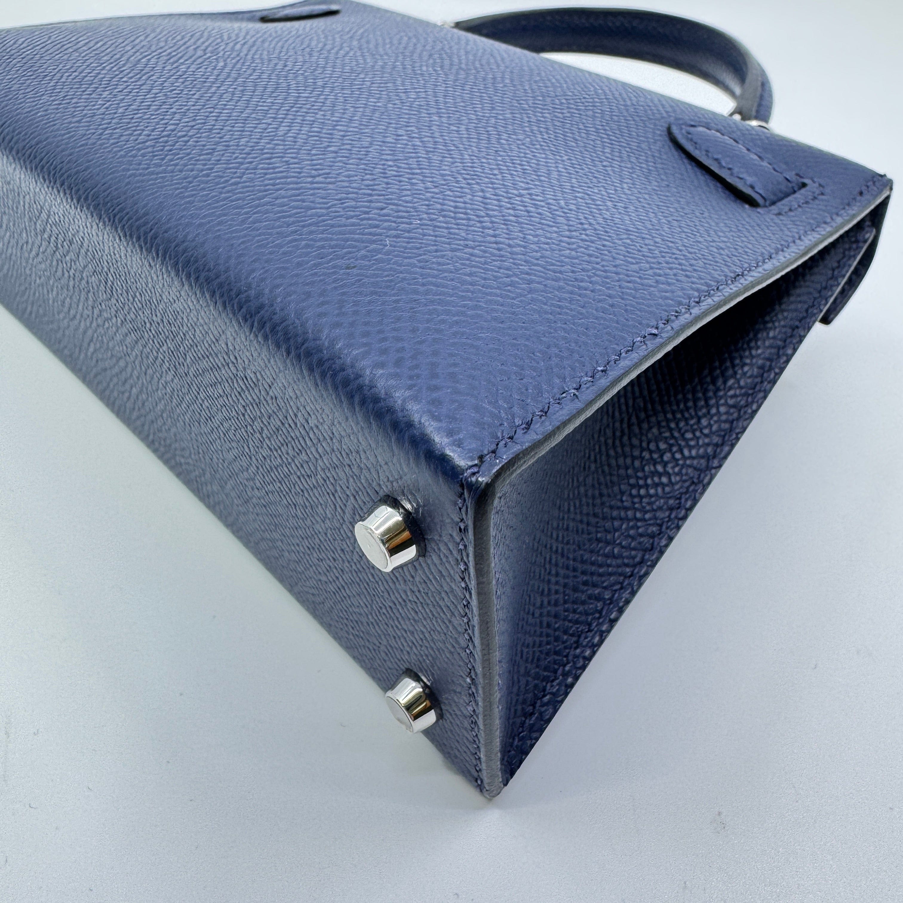 Hermès Mini kelly Blue navy Epsom PHW W B-317006