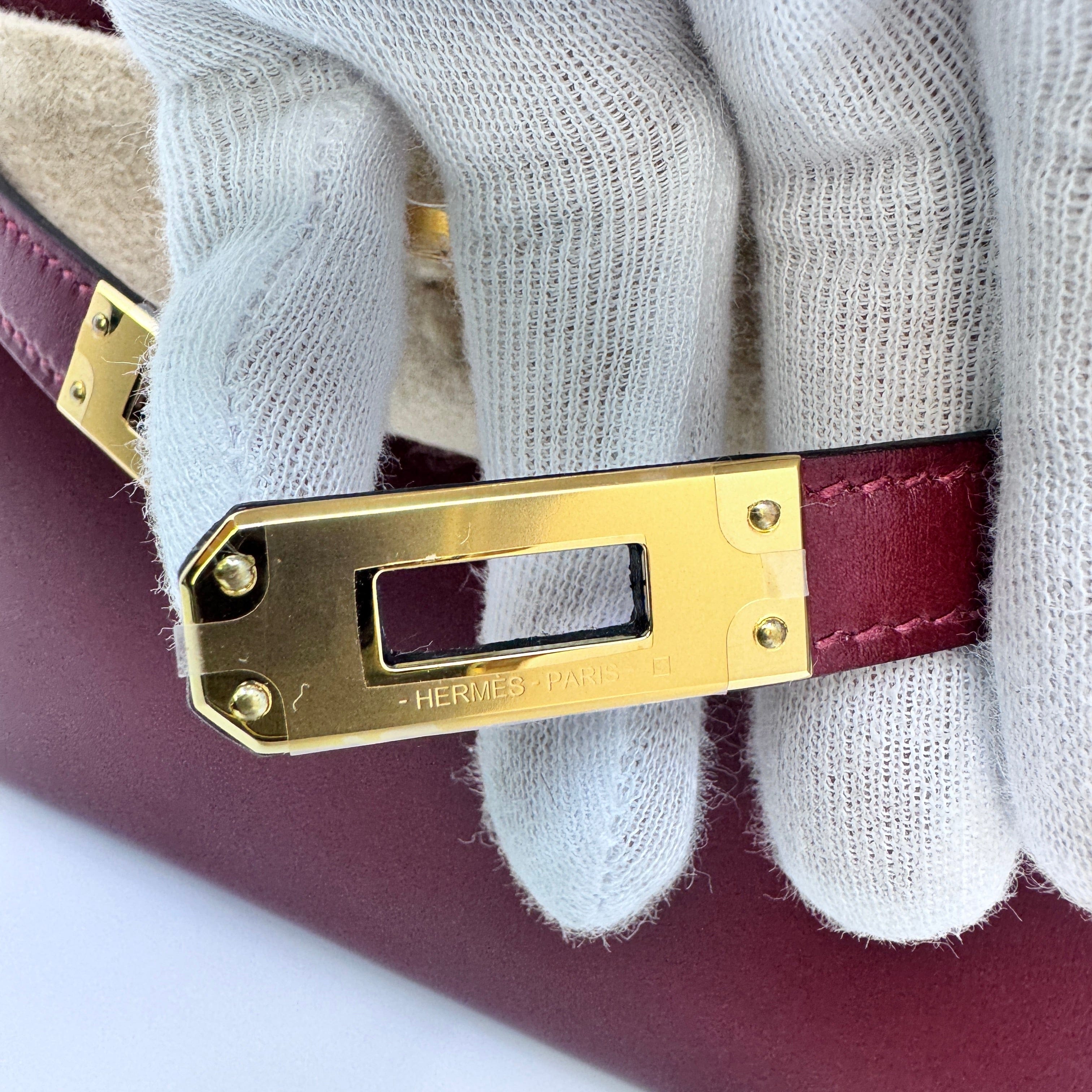 Hermès Mini kelly Rouge H Box calf GHW W B-332517