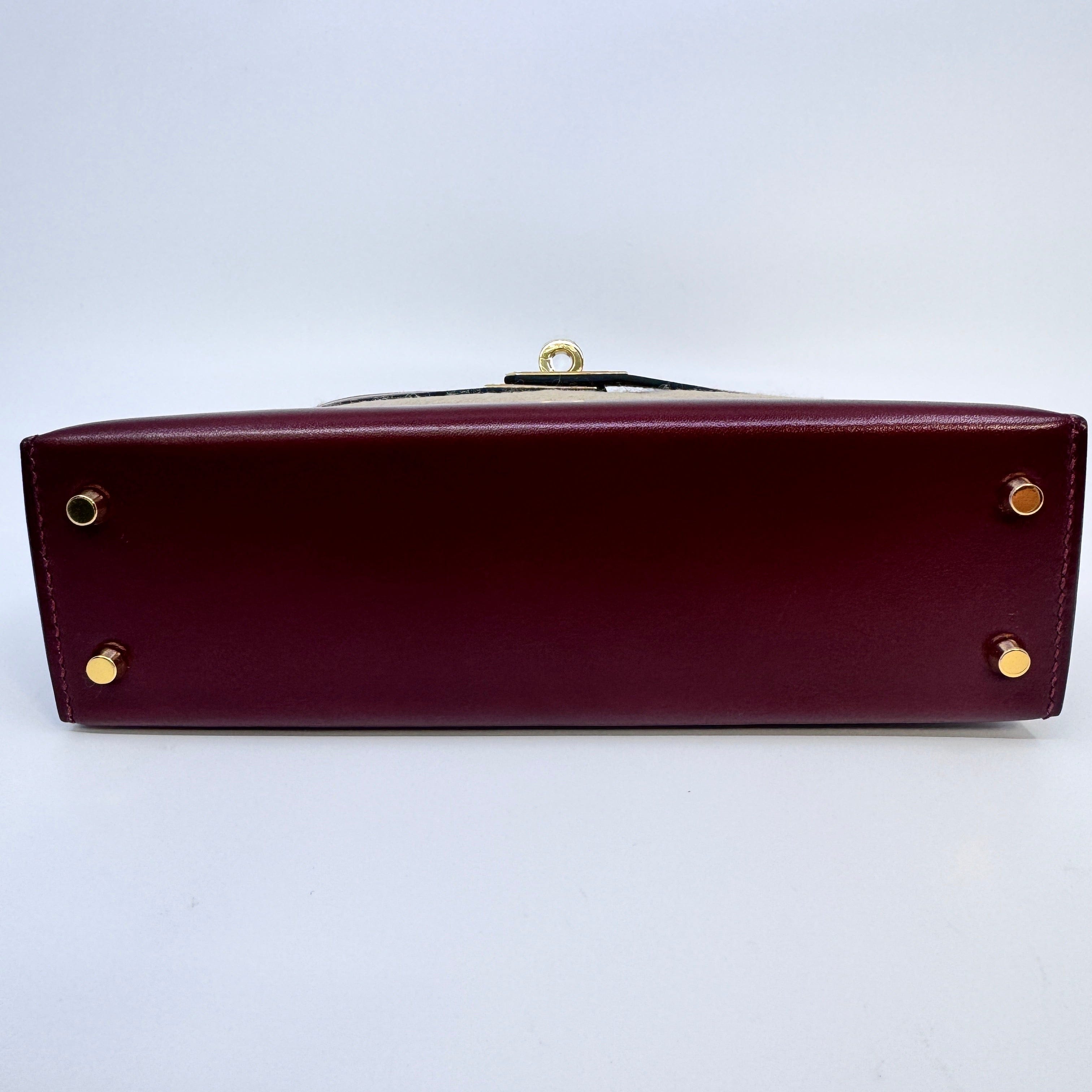 Hermès Mini kelly Rouge H Box calf GHW W B-332517