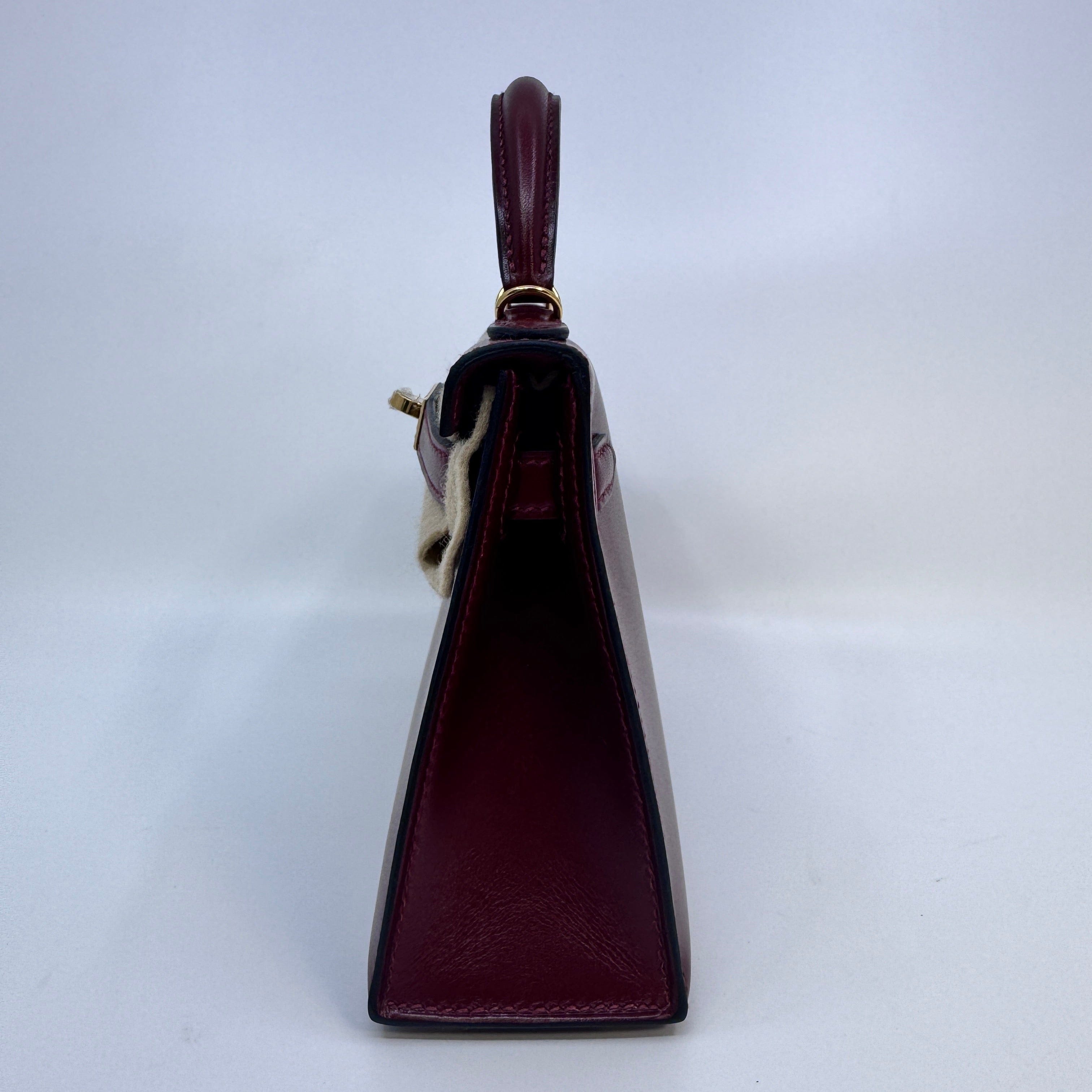 Hermès Mini kelly Rouge H Box calf GHW W B-332517