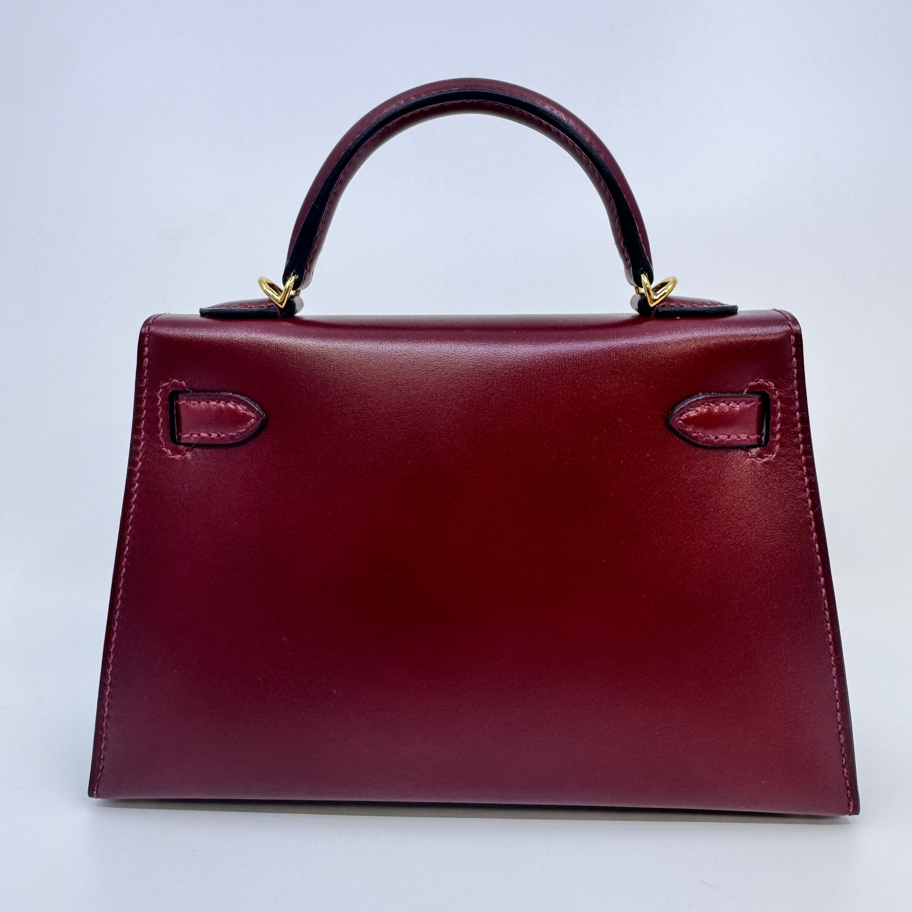 Hermès Mini kelly Rouge H Box calf GHW W B-332517
