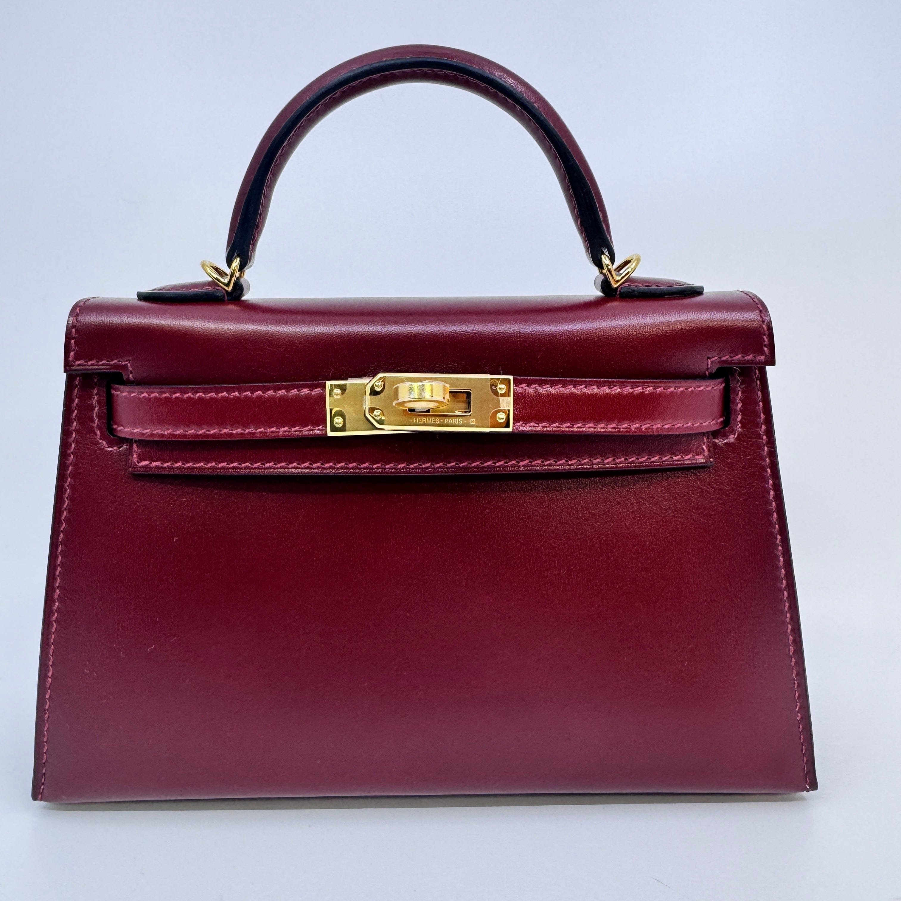 Hermès Mini kelly Rouge H Box calf GHW W B-332517