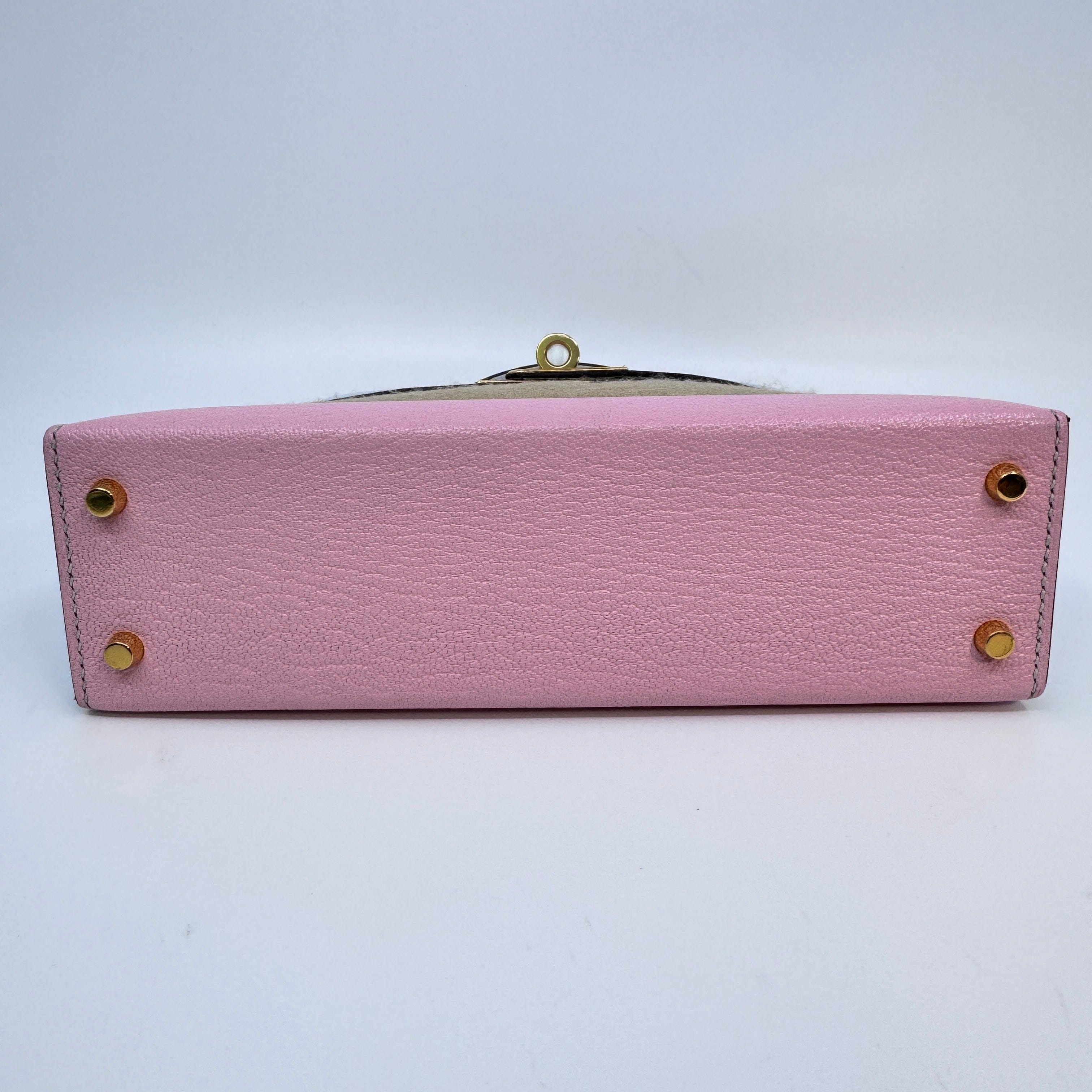 Hermès Mini kelly Sakura/Bule brume Epsom B-332542