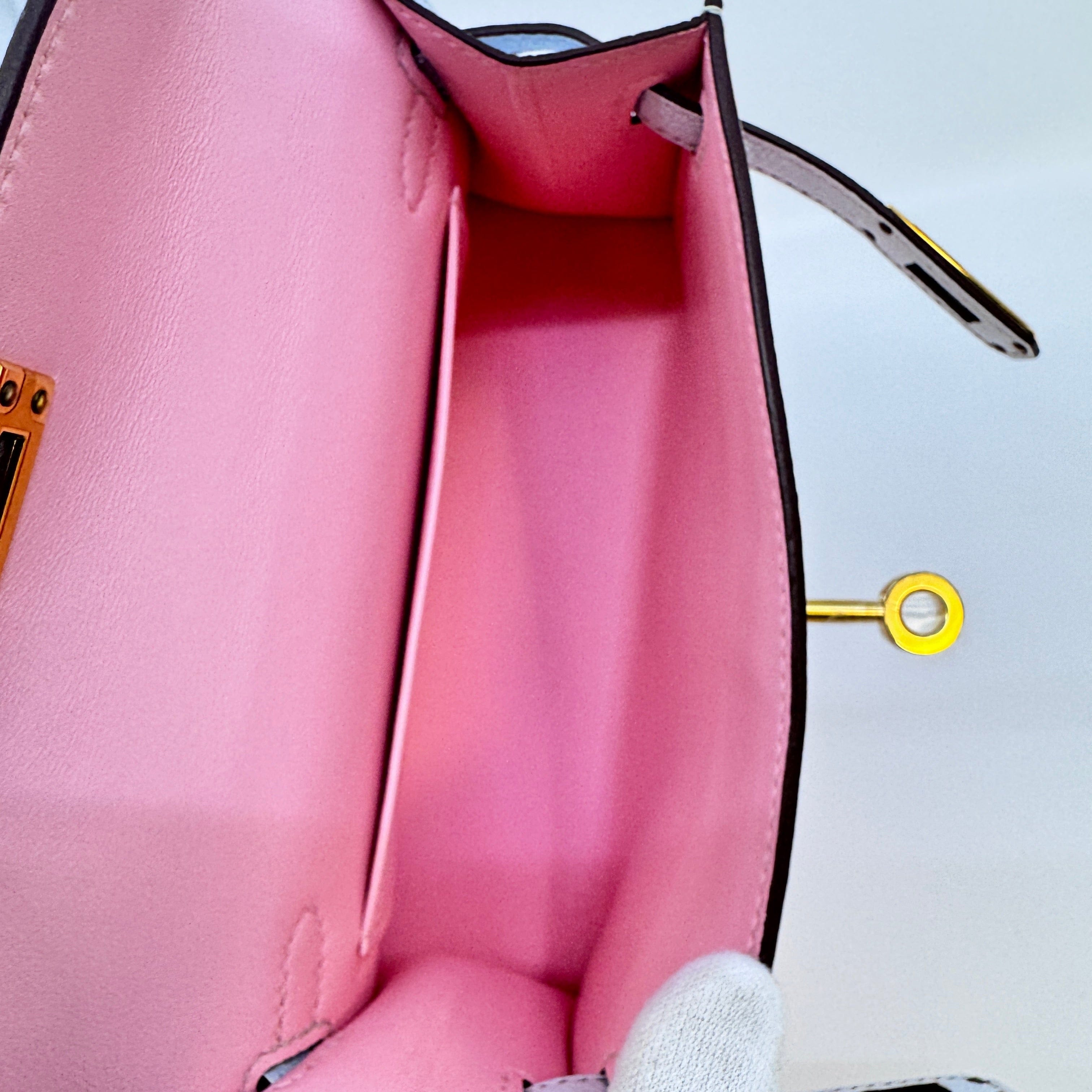 Hermès Mini kelly Sakura/Bule brume Epsom B-332542