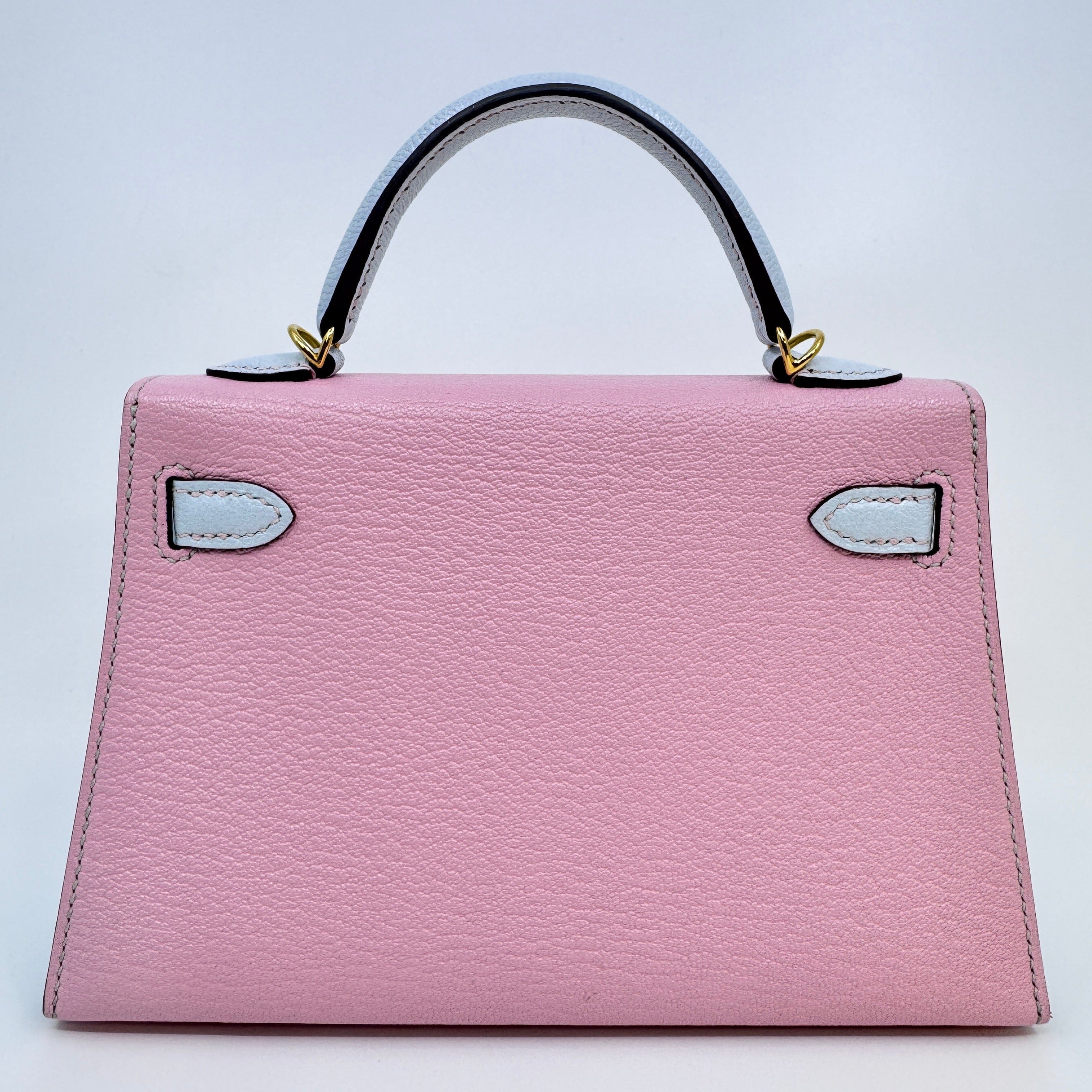 Hermès Mini kelly Sakura/Bule brume Epsom B-332542