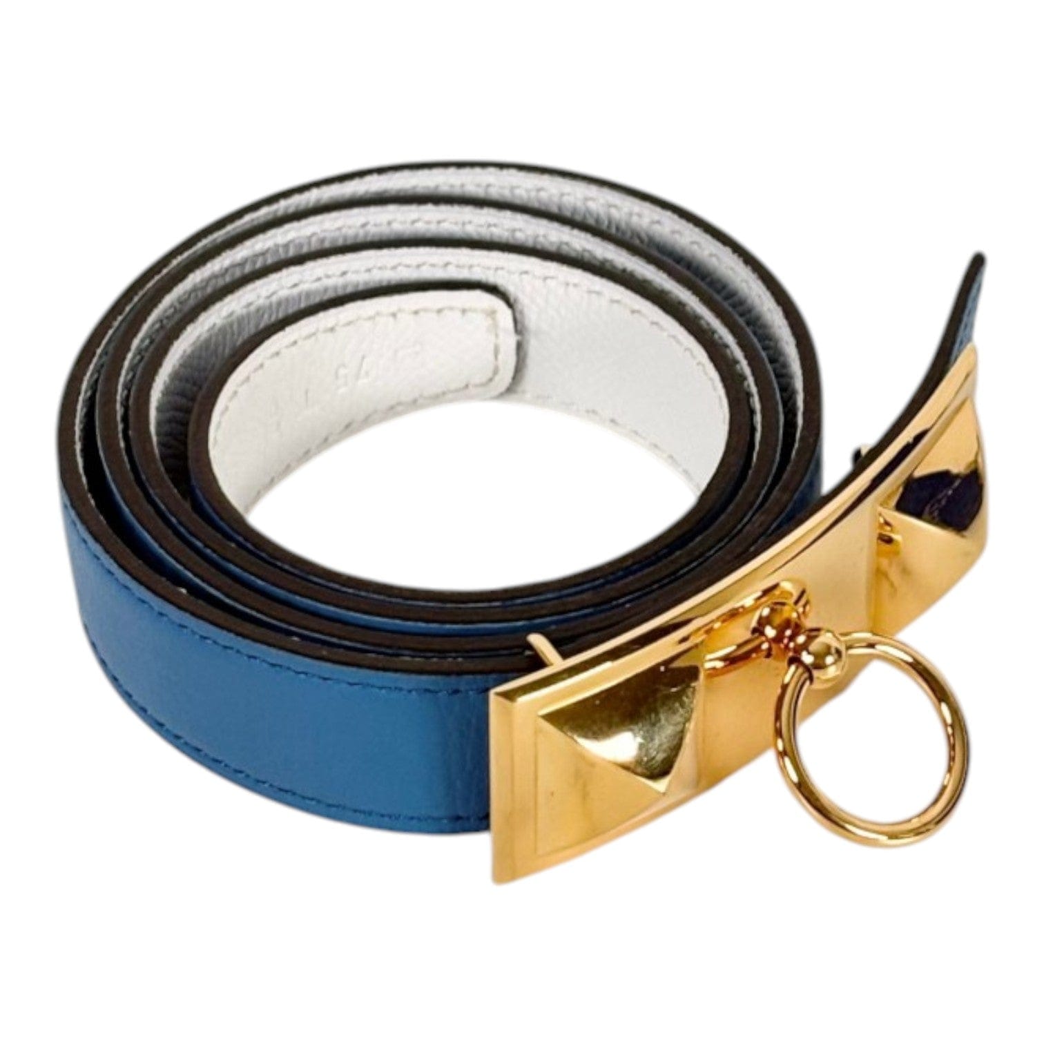 Hermes Hermes Collier De Chien Blue Belt - 75cm