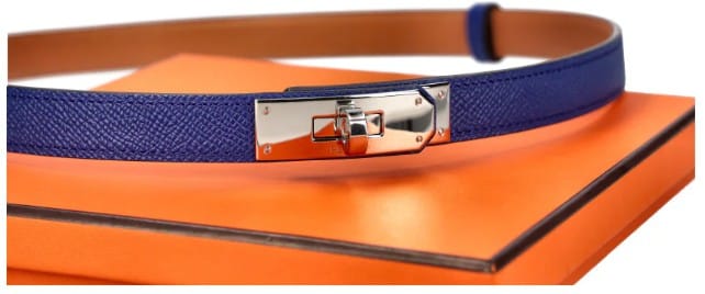 Hermes Hermes Dark Blue Kelly Belt with PHW - New in Box