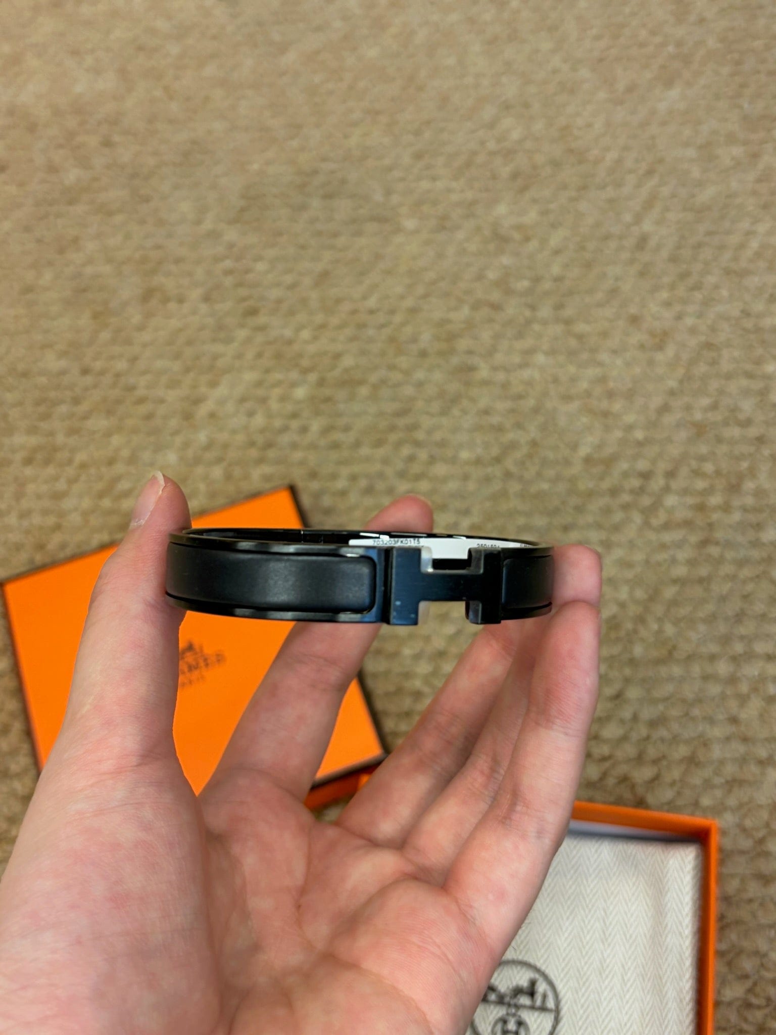 Hermès Hermès Black H Bracelet With Box