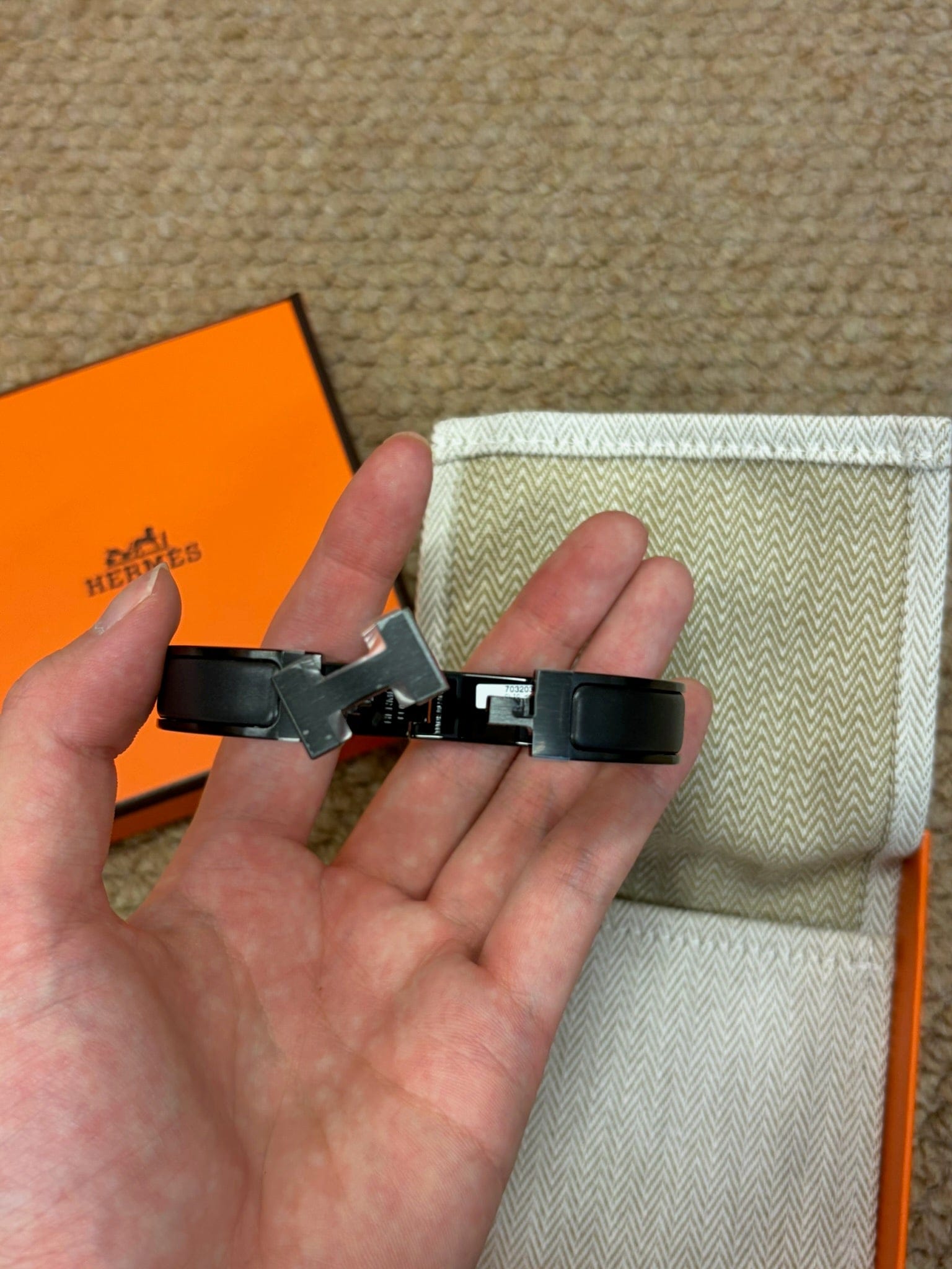 Hermès Hermès Black H Bracelet With Box
