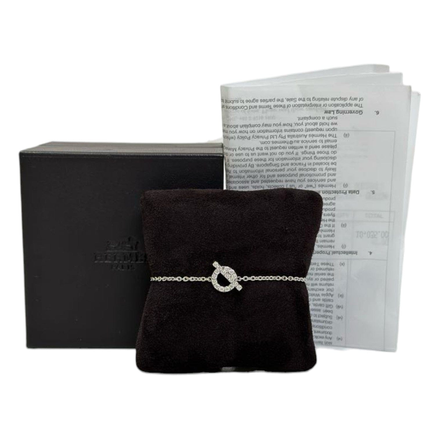 Hermes Hermes White Gold & Diamond Finesse Bracelet