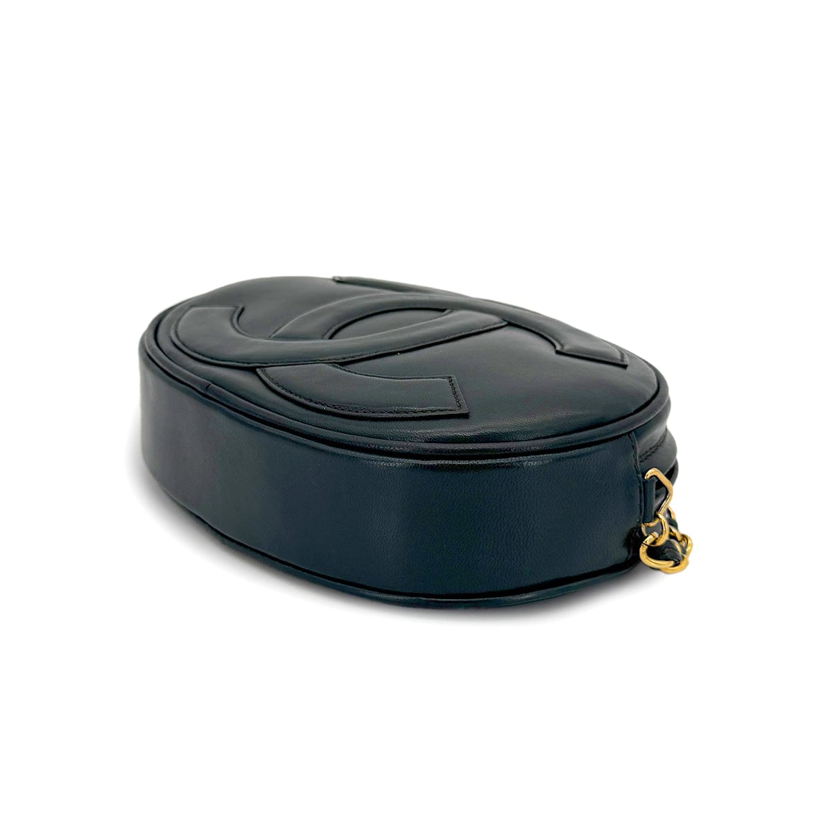 HERMES Chanel Vintage Oval Fringe Bag Khaki Lambskin GHW #1 90266721