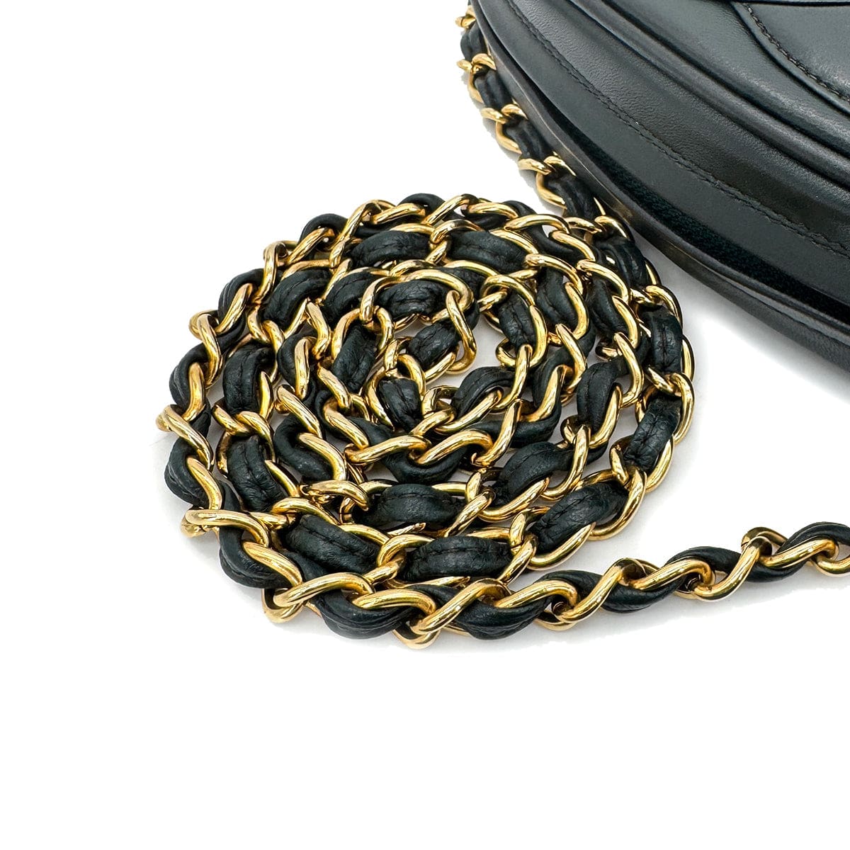 HERMES Chanel Vintage Oval Fringe Bag Khaki Lambskin GHW #1 90266721