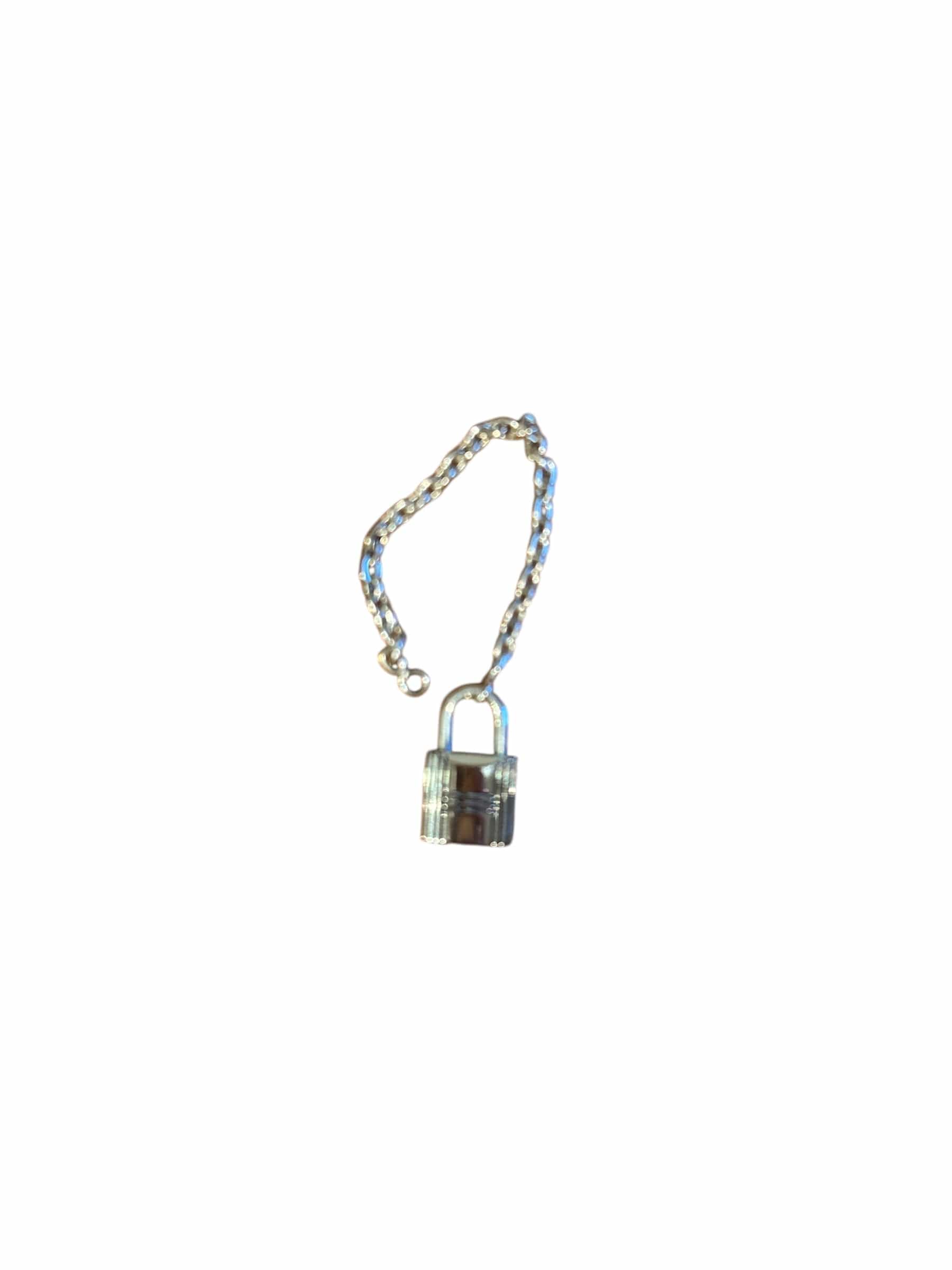 Hermes Hermes Stirling Silver Lock Cadena Charm