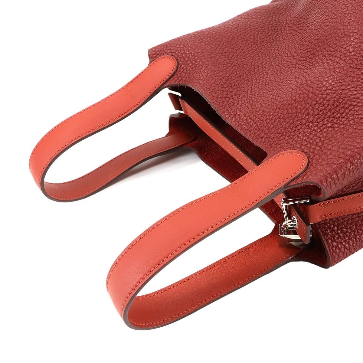 HERMES HERMES Picotin Lock Touch PM Hand Bag Taurillon Clemence Swift Rouge H 90300563