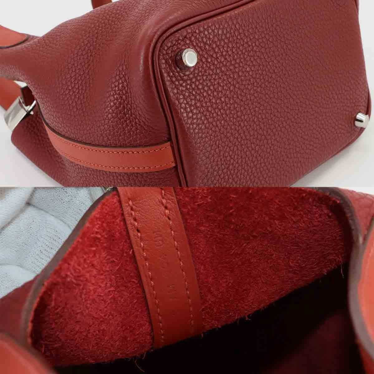 HERMES HERMES Picotin Lock Touch PM Hand Bag Taurillon Clemence Swift Rouge H 90300563