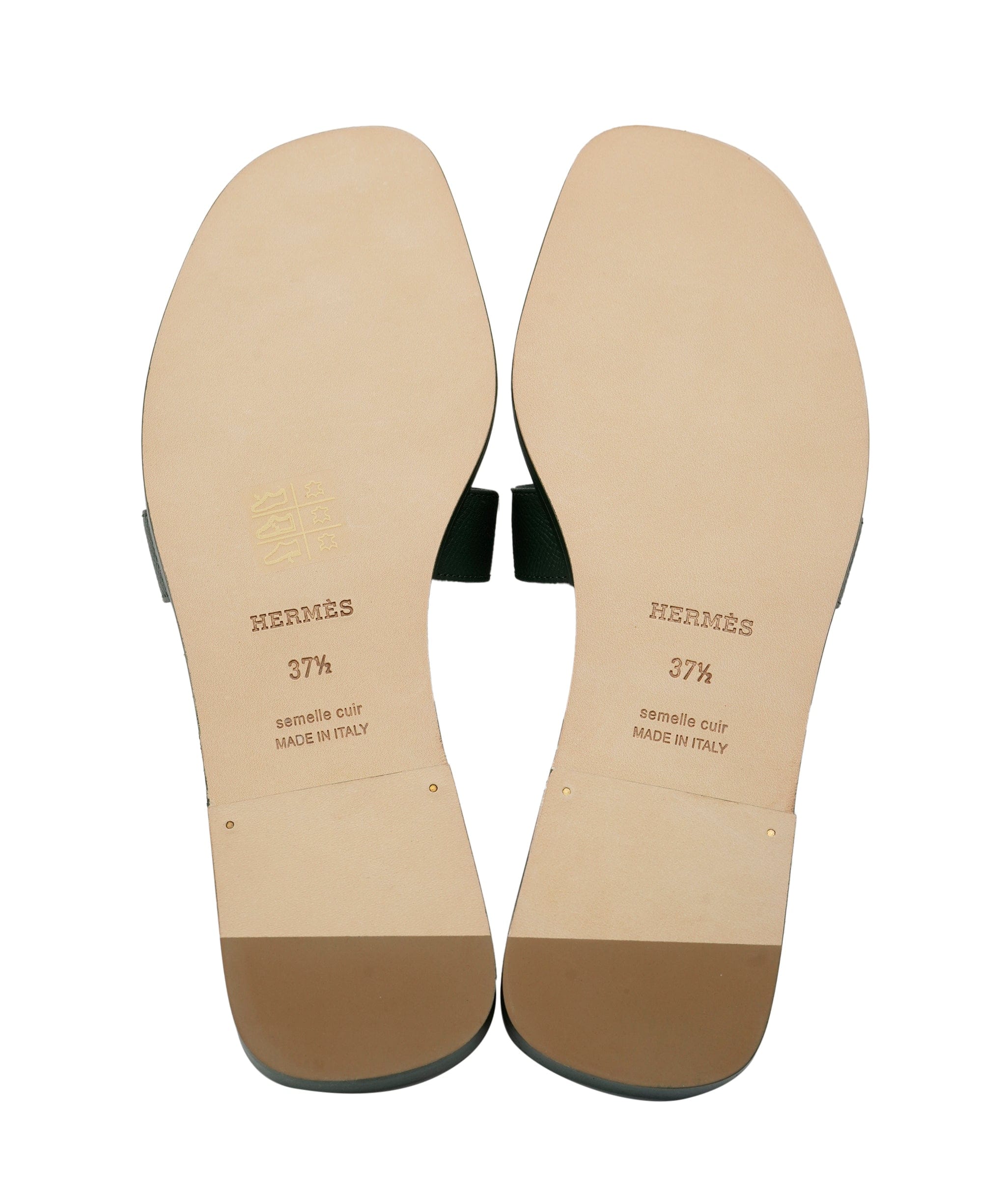 Hermès Hermès Oran Sandal Vert Bouteille Epsom Leather Size 37.5 01SHU2440 DBXM0073
