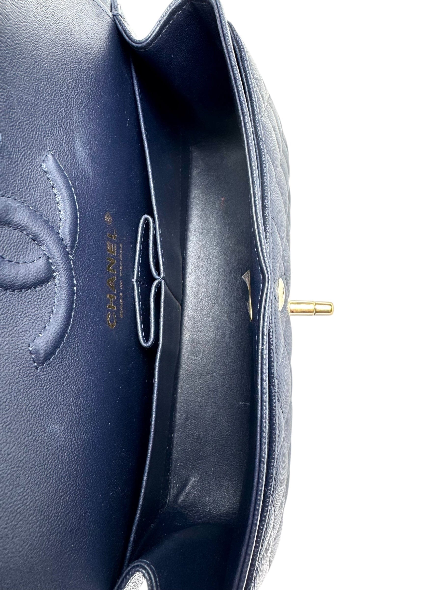 HERMES Chanel Classic Flap Small Blue Bag