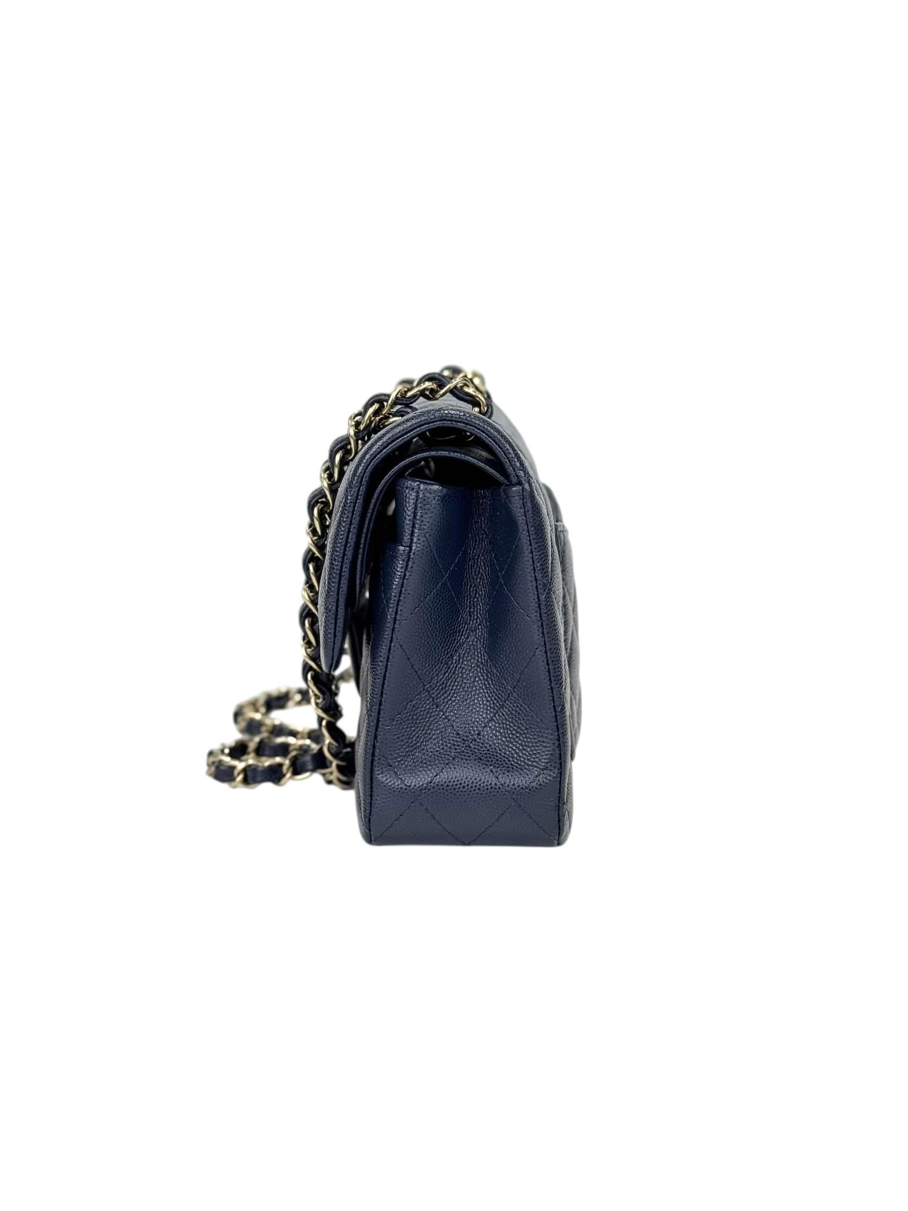 HERMES Chanel Classic Flap Small Blue Bag