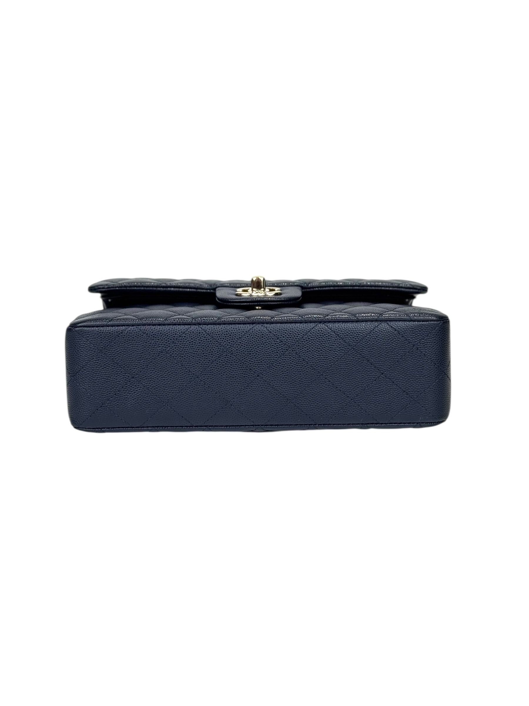 HERMES Chanel Classic Flap Small Blue Bag