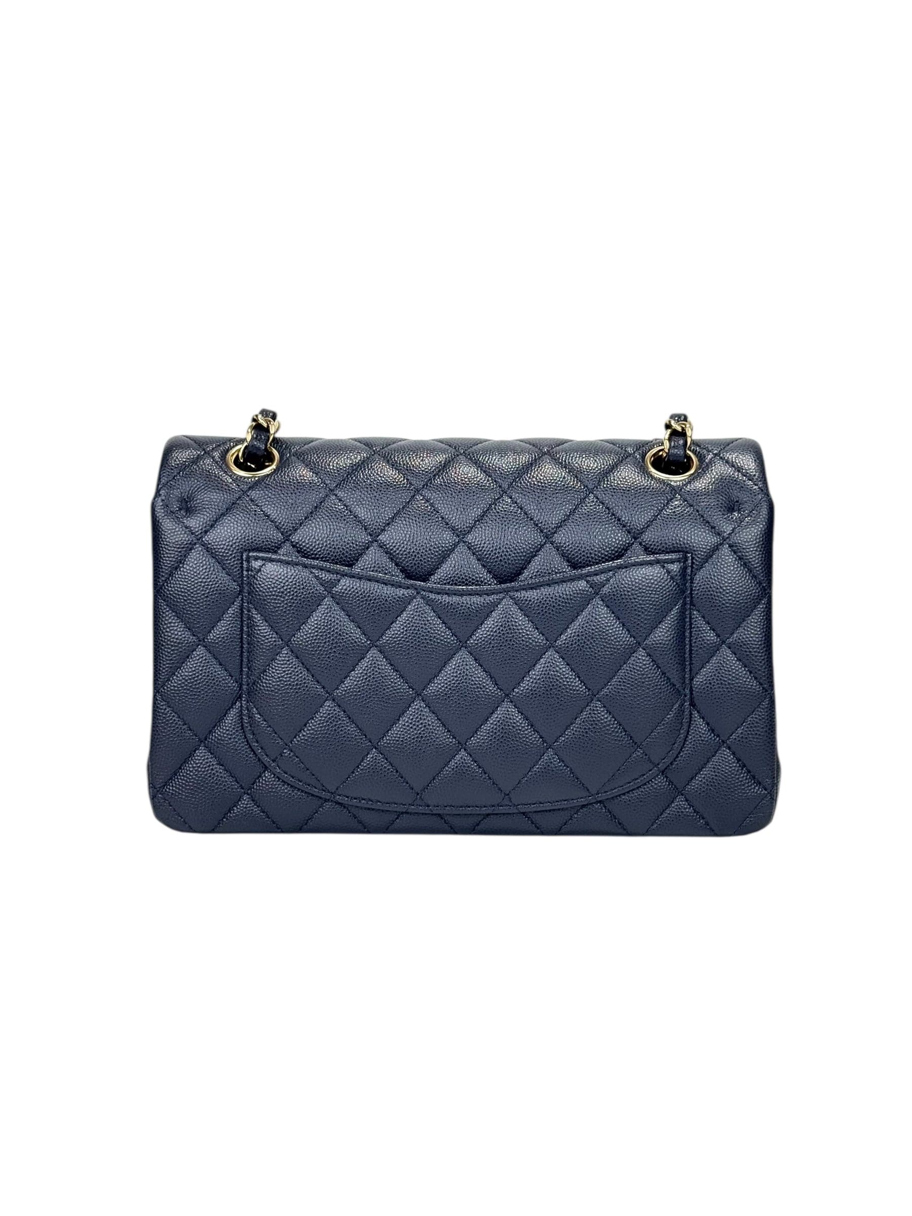 HERMES Chanel Classic Flap Small Blue Bag