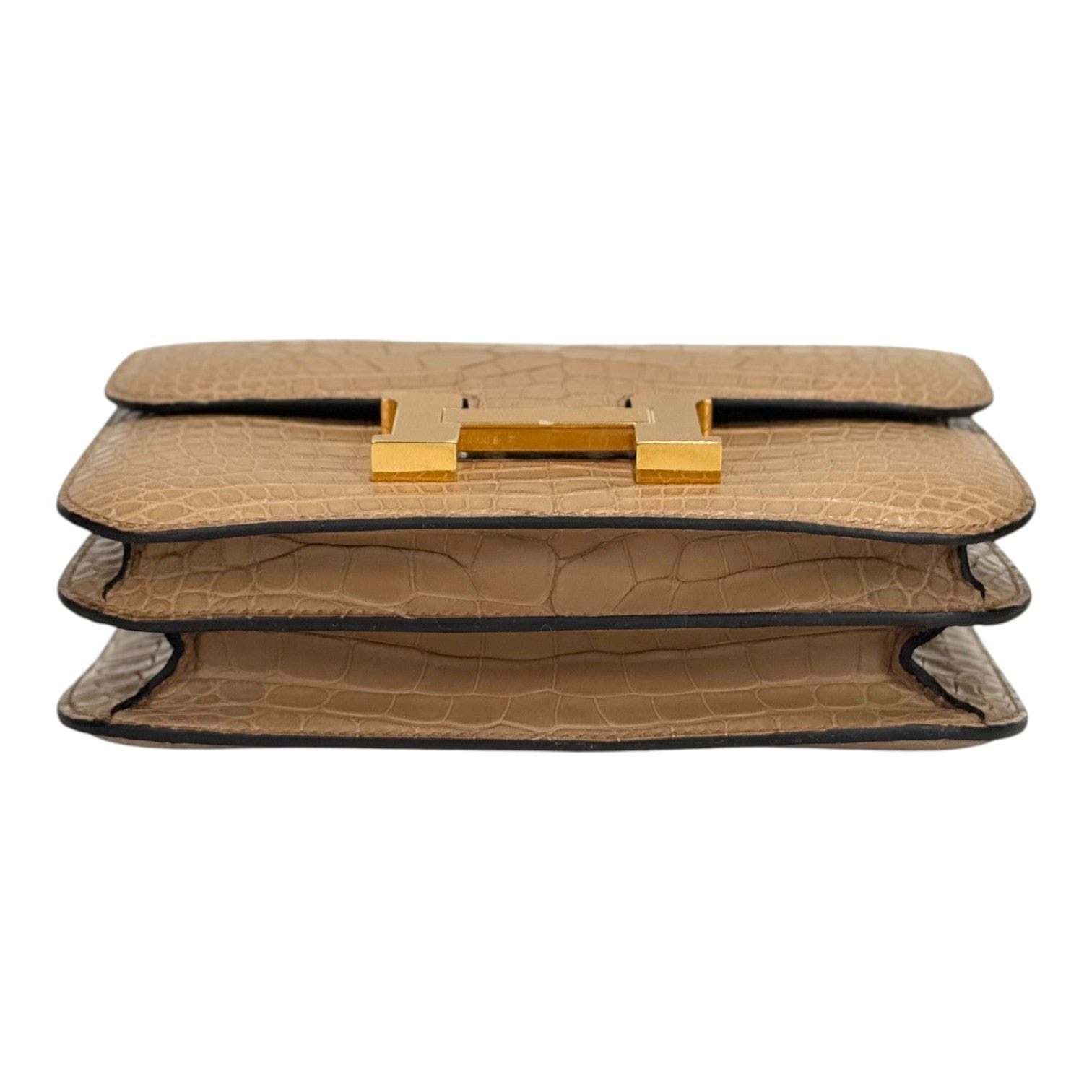 Hermes Hermes Alligator Matt Constance Mini Bag in Chai with GHW