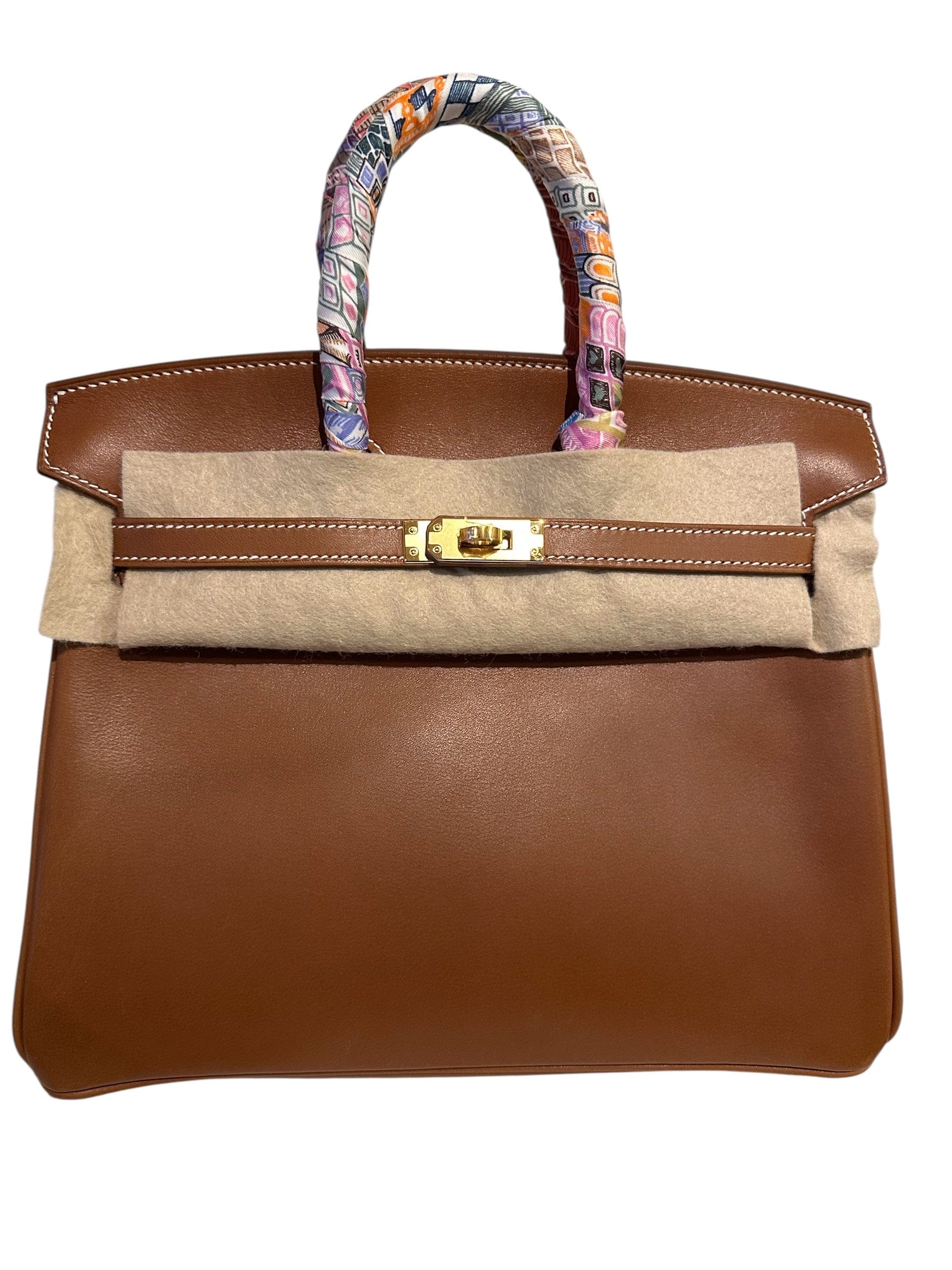 Hermes Hermes Birkin 25 In Barenia Leather GHW - Full Set with seals