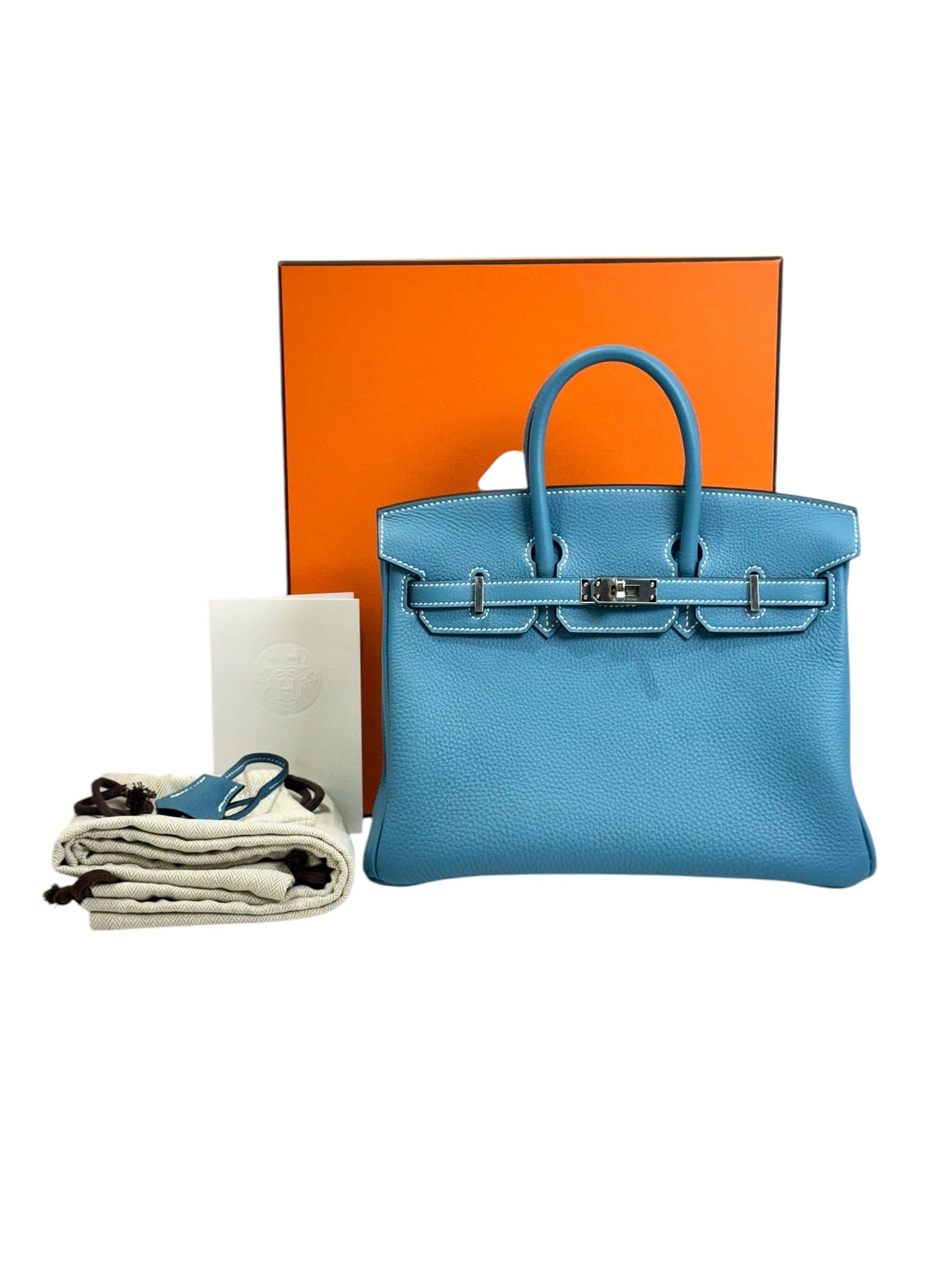 Hermes Hermes Birkin 25cm Blue Jean Togo W Stamp