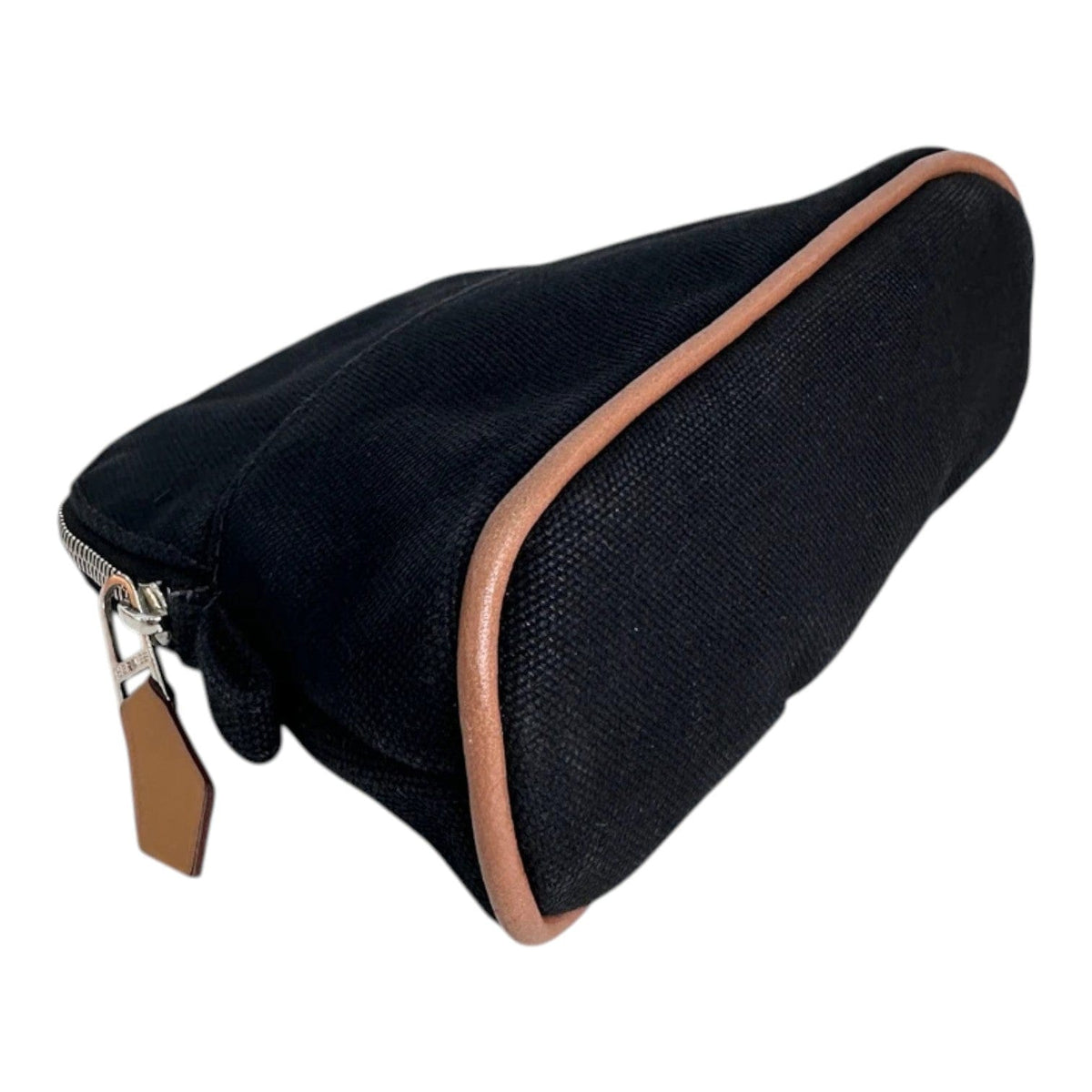 Hermes Hermes Black Cotton Canvas Mini Bolide Travel Cosmetic Pouch