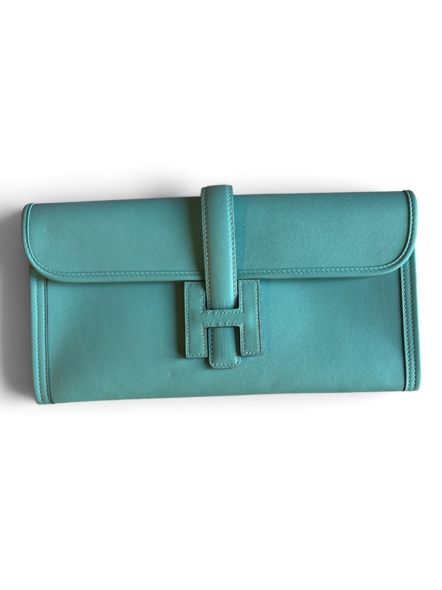 Hermes Hermes Blue Jige Elan Clutch in Evercolor
