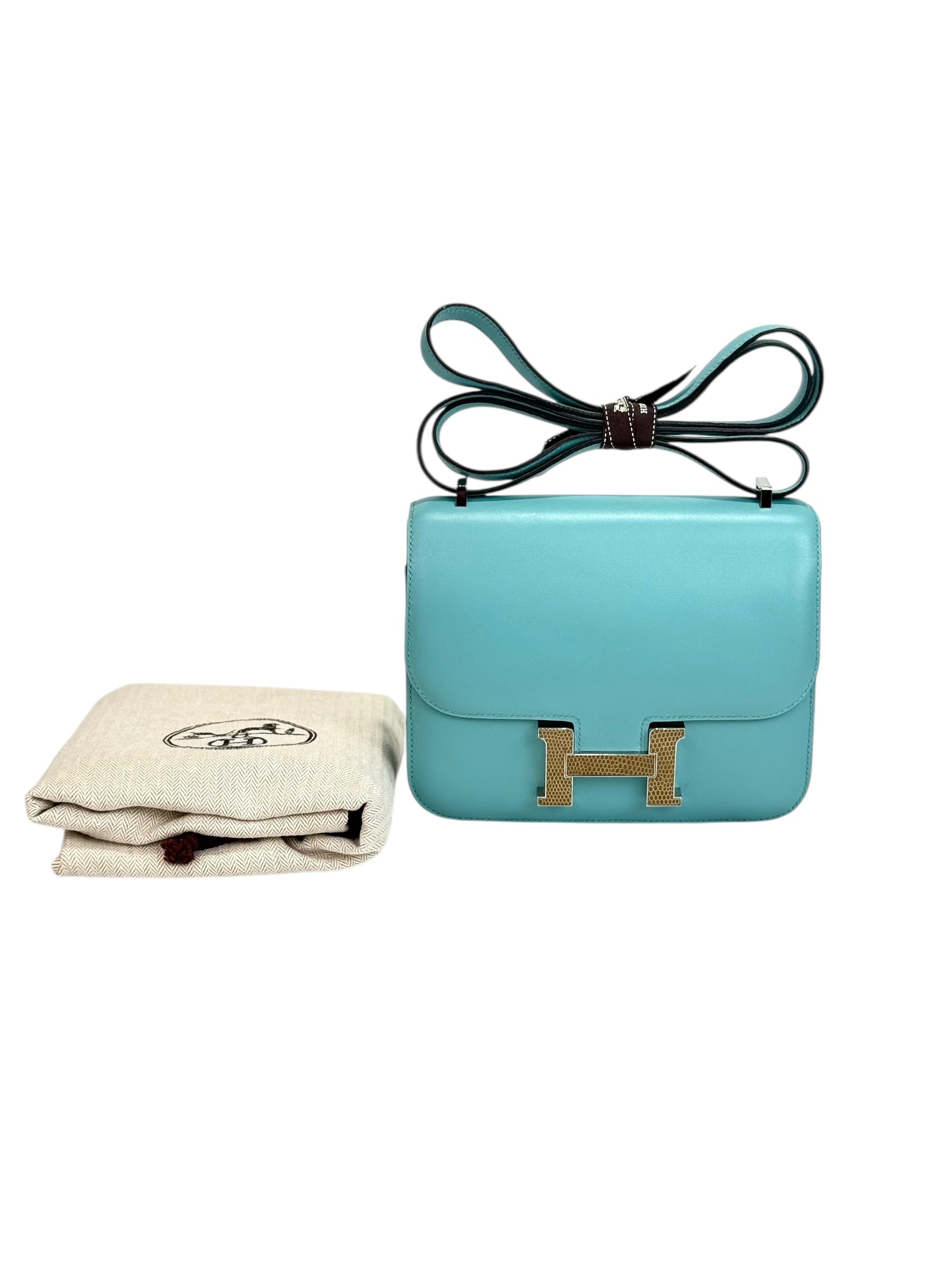Hermes Hermes Constance Bag 18cm Mini Blue Atoll Swift - T Stamp