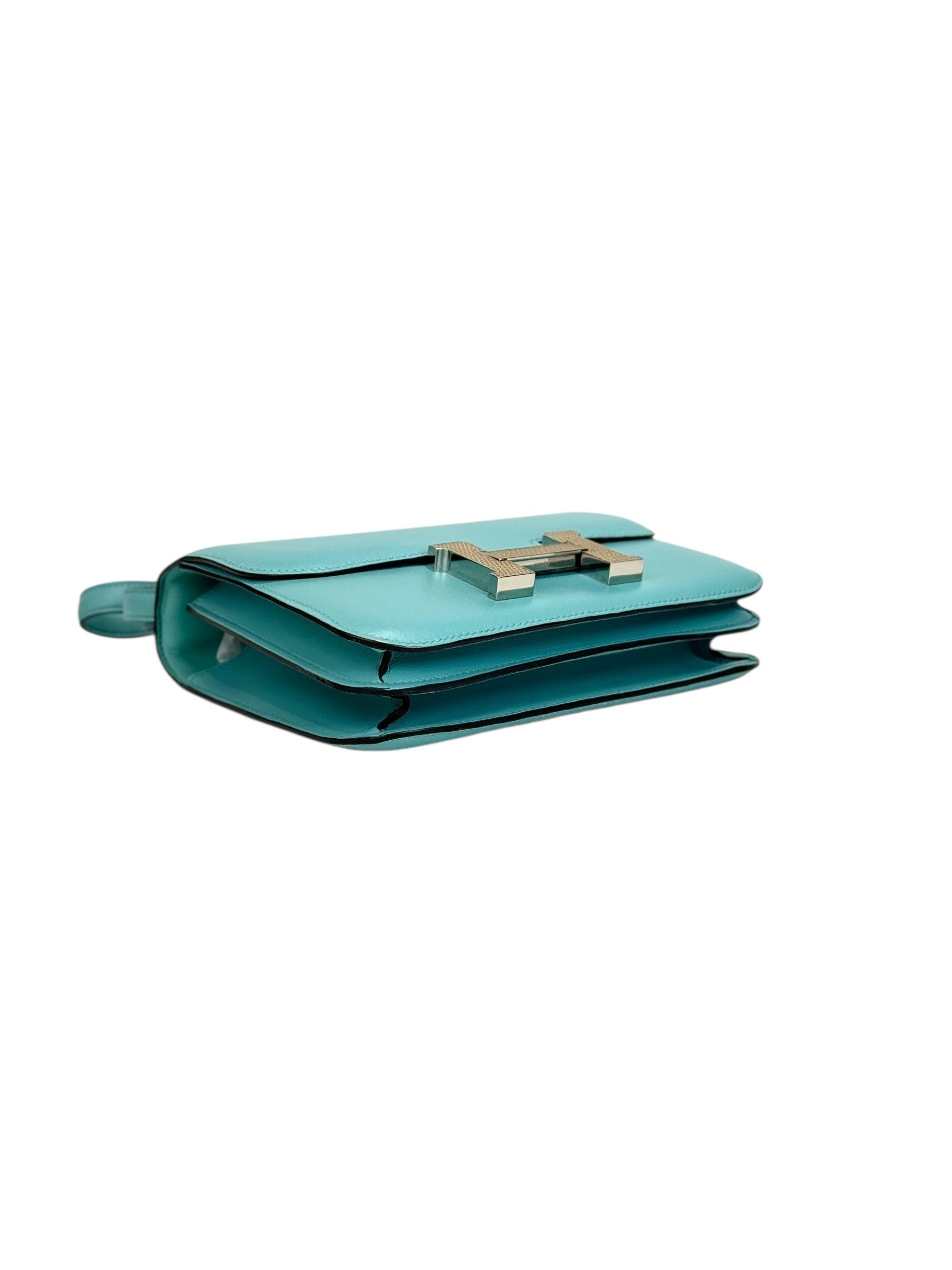 Hermes Hermes Constance Bag 18cm Mini Blue Atoll Swift - T Stamp
