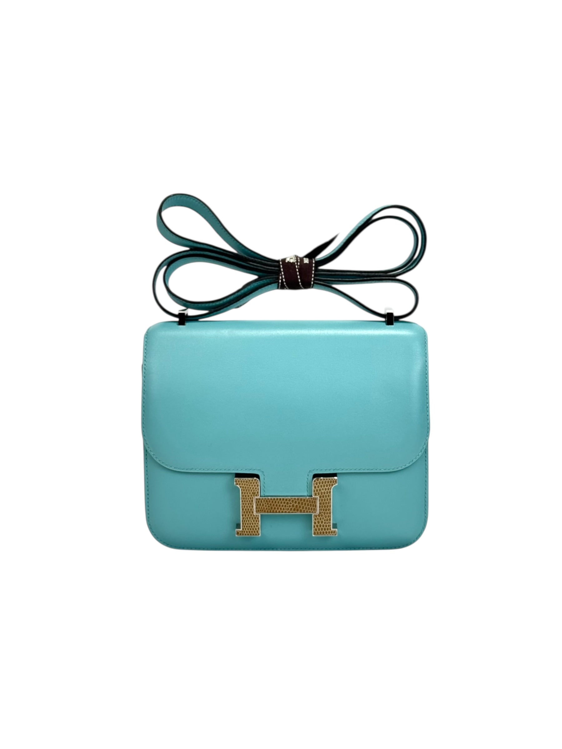 Hermes Hermes Constance Bag 18cm Mini Blue Atoll Swift - T Stamp