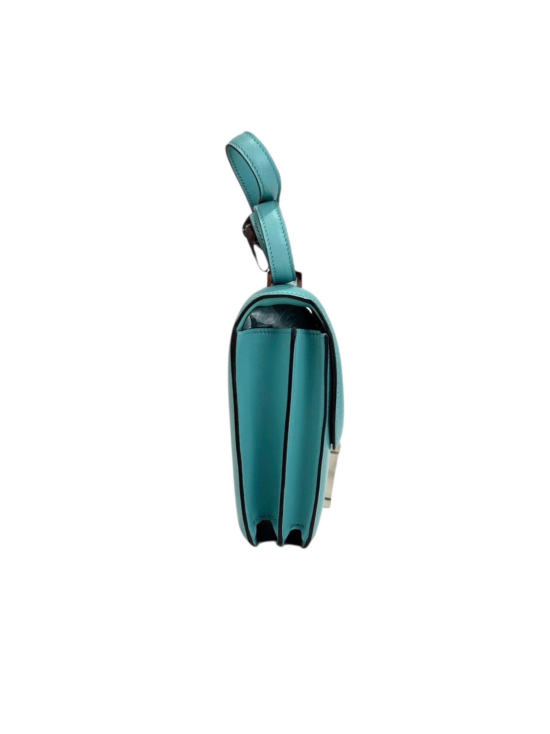 Hermes Hermes Constance Bag 18cm Mini Blue Atoll Swift - T Stamp