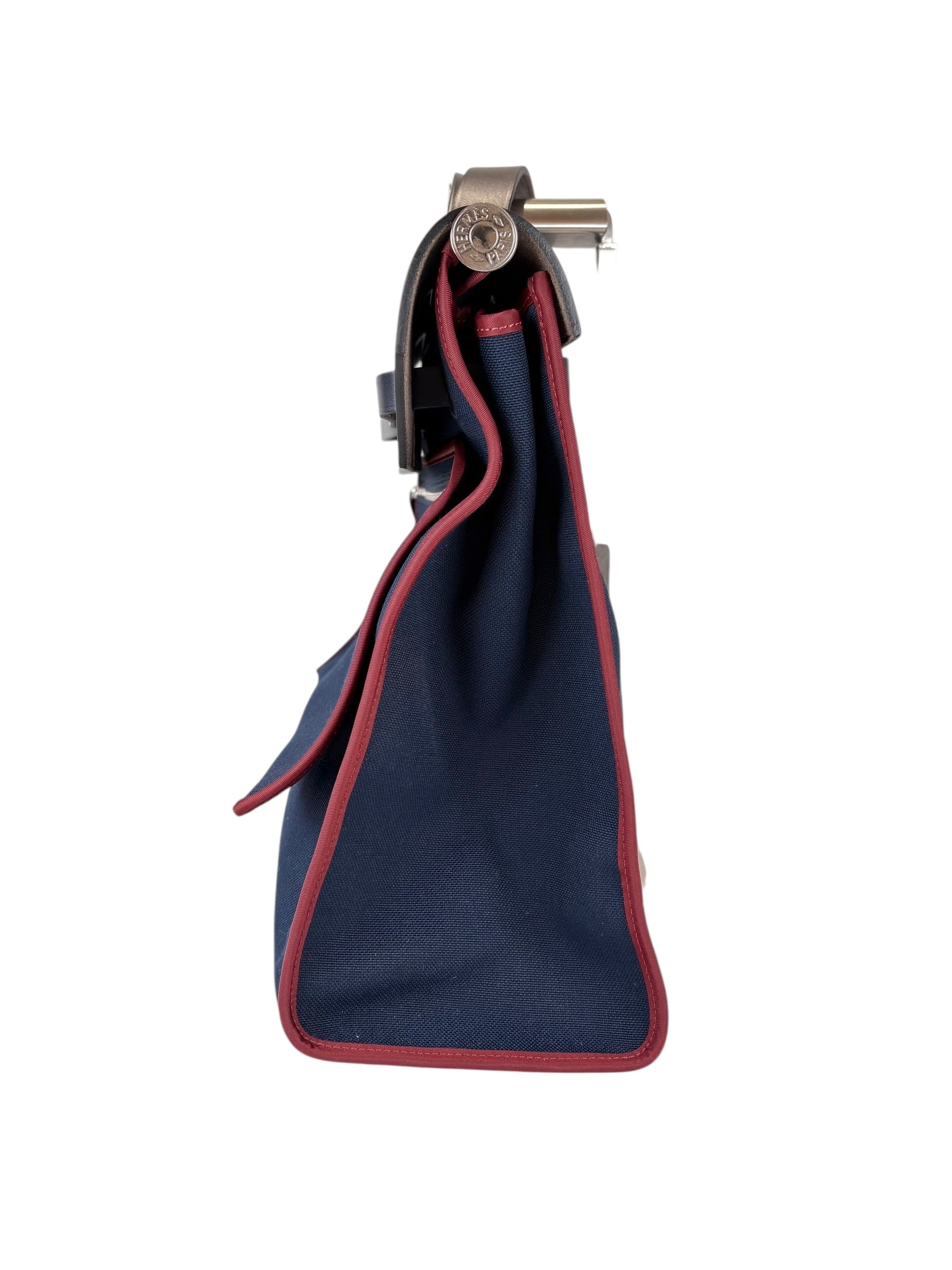 Hermes Hermes Herbag Zip 39 Navy with Red Trim Bag