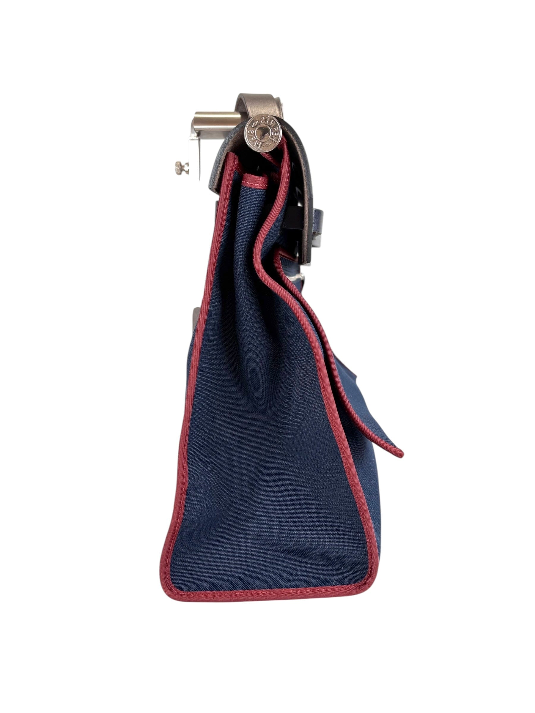 Hermes Hermes Herbag Zip 39 Navy with Red Trim Bag