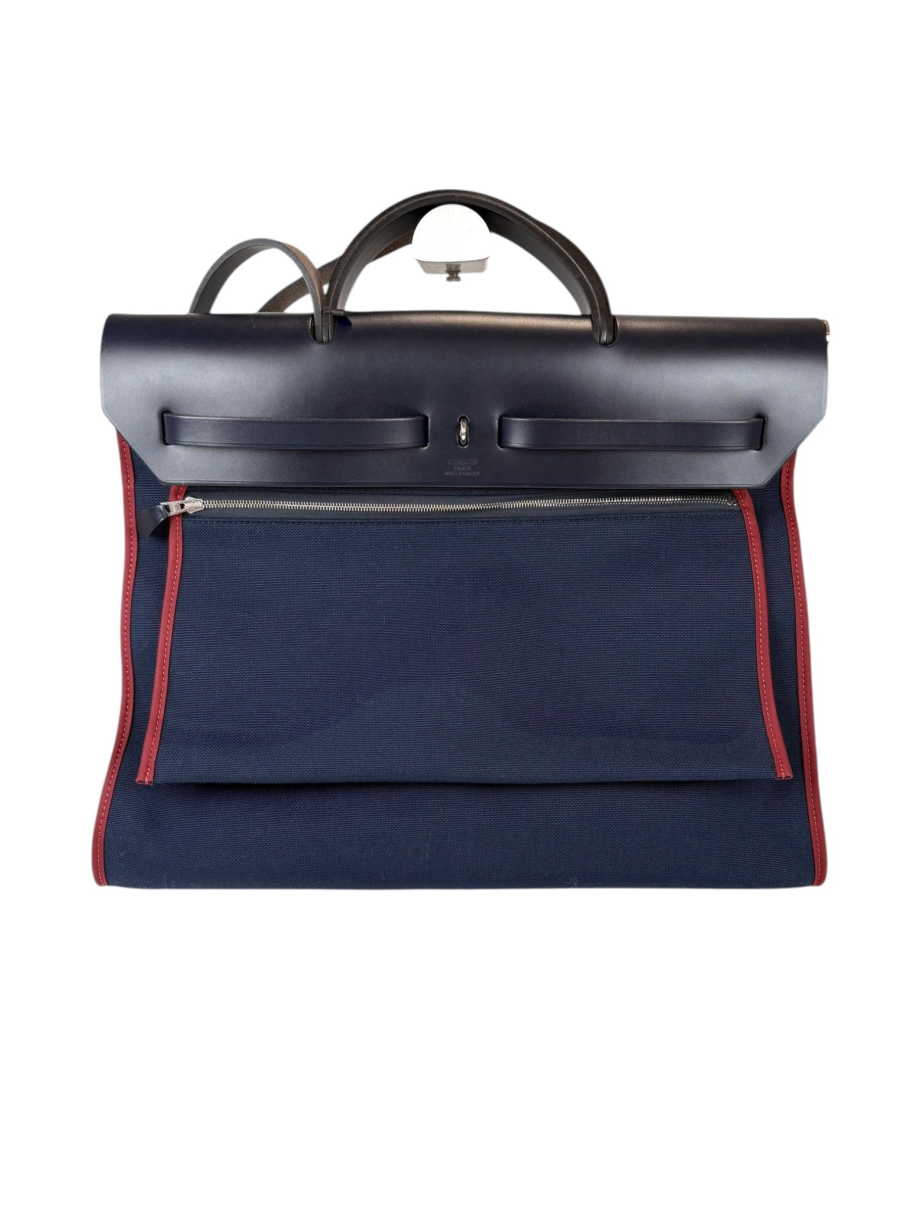 Hermes Hermes Herbag Zip 39 Navy with Red Trim Bag