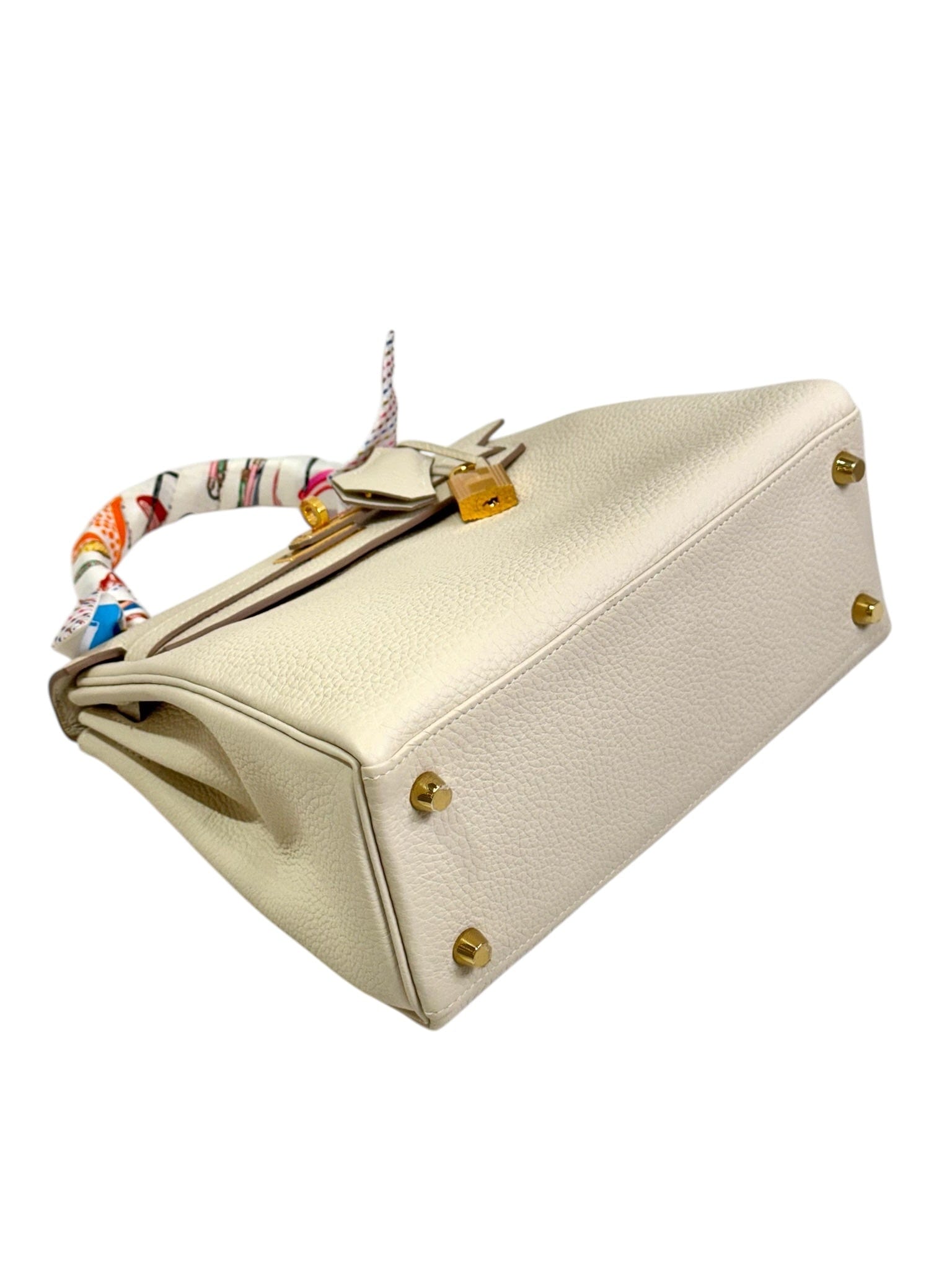 Hermes Hermes Kelly 25cm Craie Togo Z Stamp