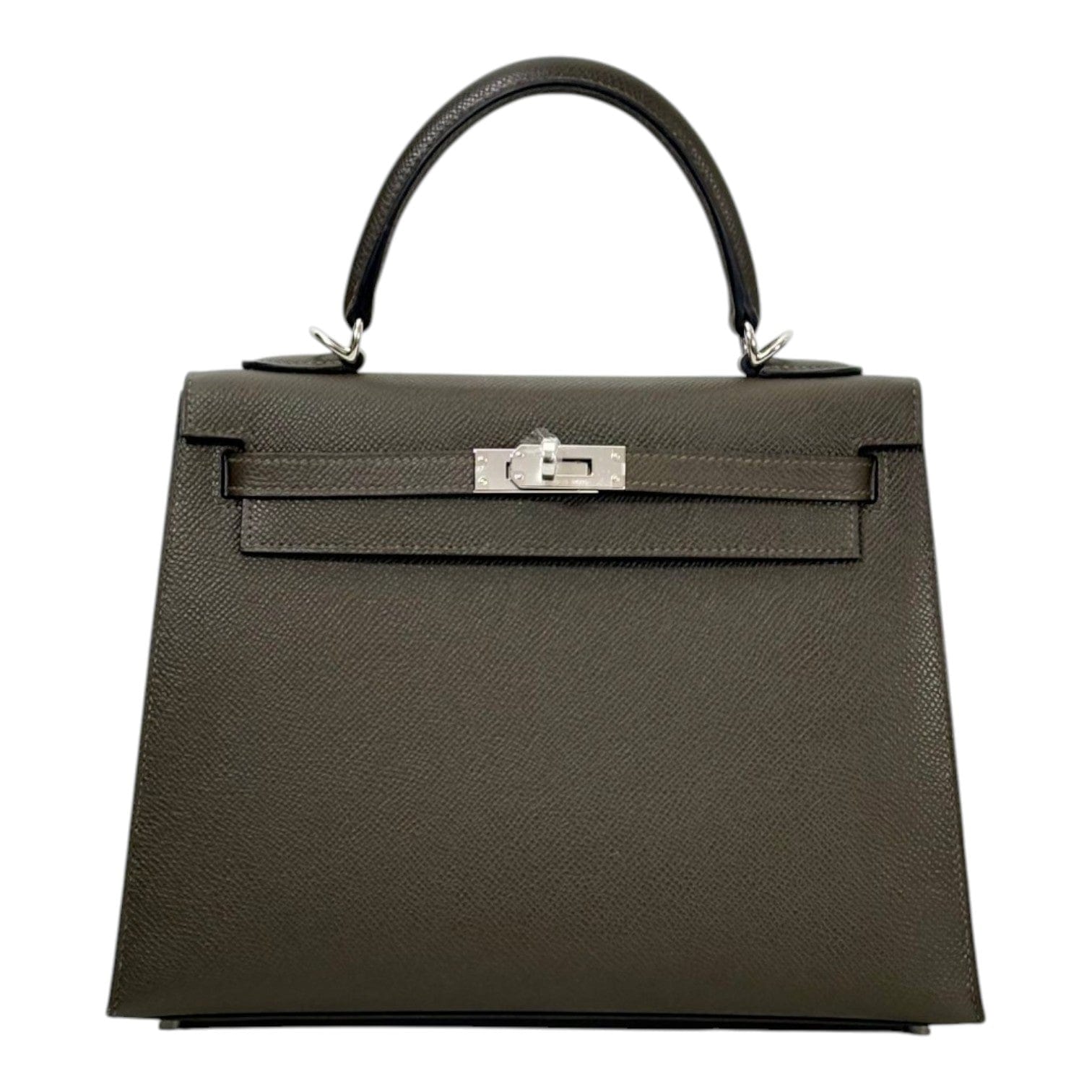 Hermes Hermes Kelly 25cm in V8 Vert Loden Epsom with PHW - Full Set - G Stamp